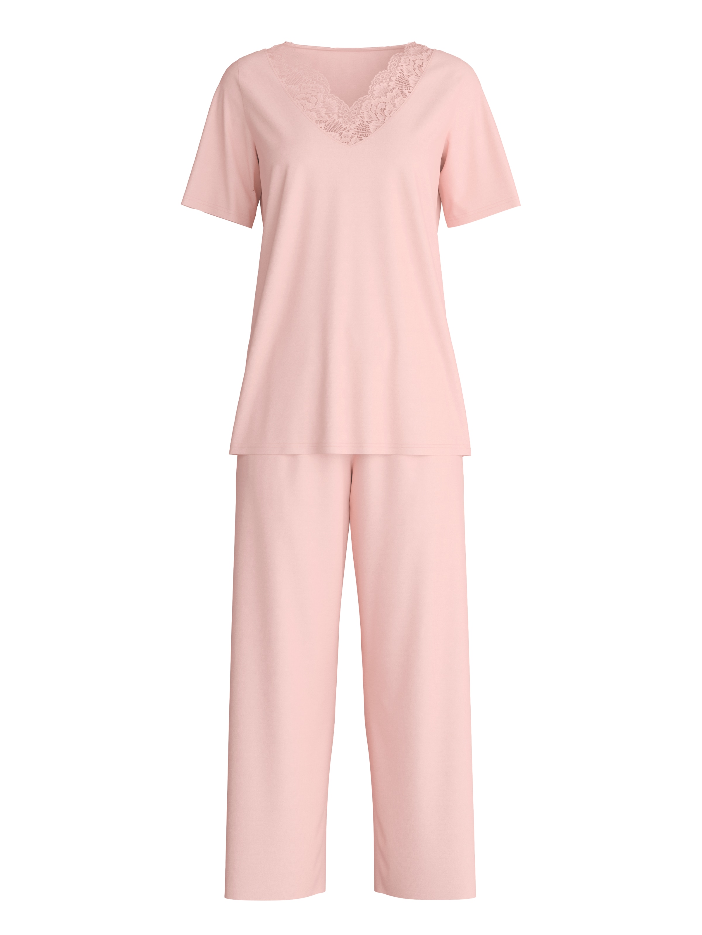 CALIDA Capri-Pyjama »Elegant Dreams« 2 aus weicher Single-Jersey-Qualität, 7/8-Hose, Spitze, Kurzarm