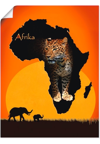 Artland Wandbild »Afrika der schwarze Kontinent«, Wildtiere, (1 St.), in vielen Größen... kaufen