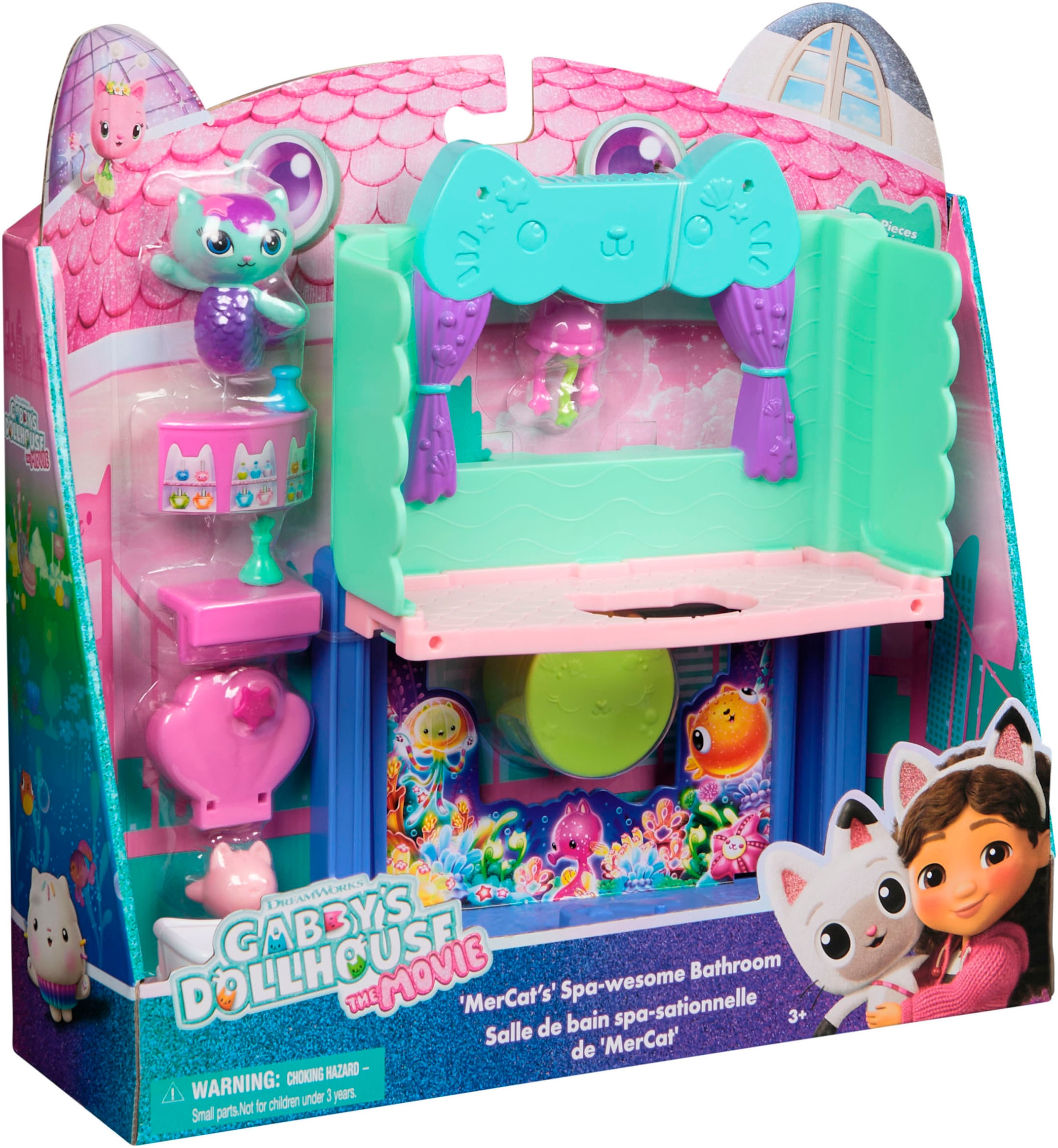 Spin Master Spielwelt »Gabby’s Dollhouse: Der Film – Portal Raum Spa-tastisches Badezimmer« von Meerkätzchen; mit Katzenfigur