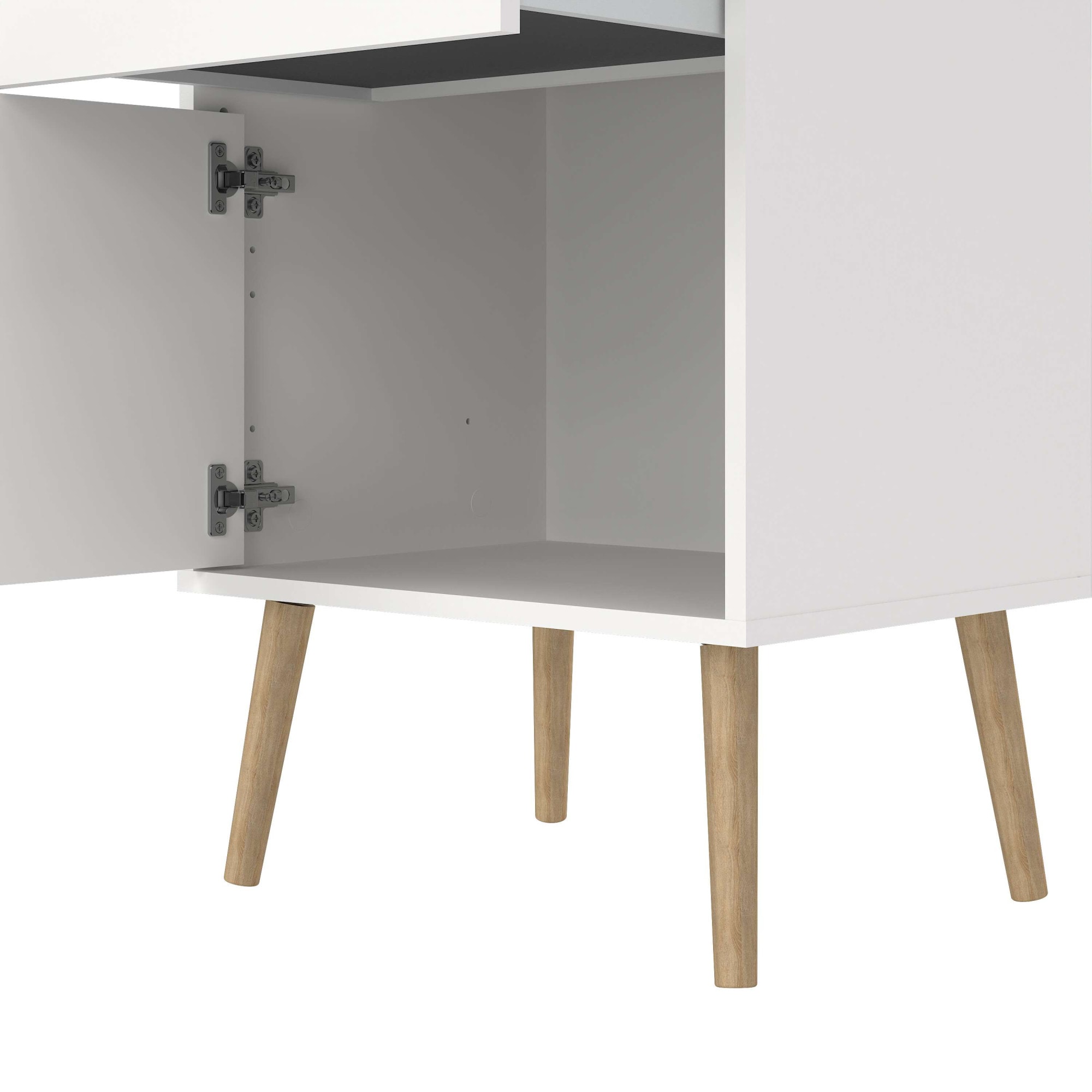 andas Nachtkommode »Bodo, Nachttisch, Nachtschrank, Beistelltisch,«, 1 Tür, 1 Schublade, Beine und Griffe aus Massivholz, Breite 50 cm