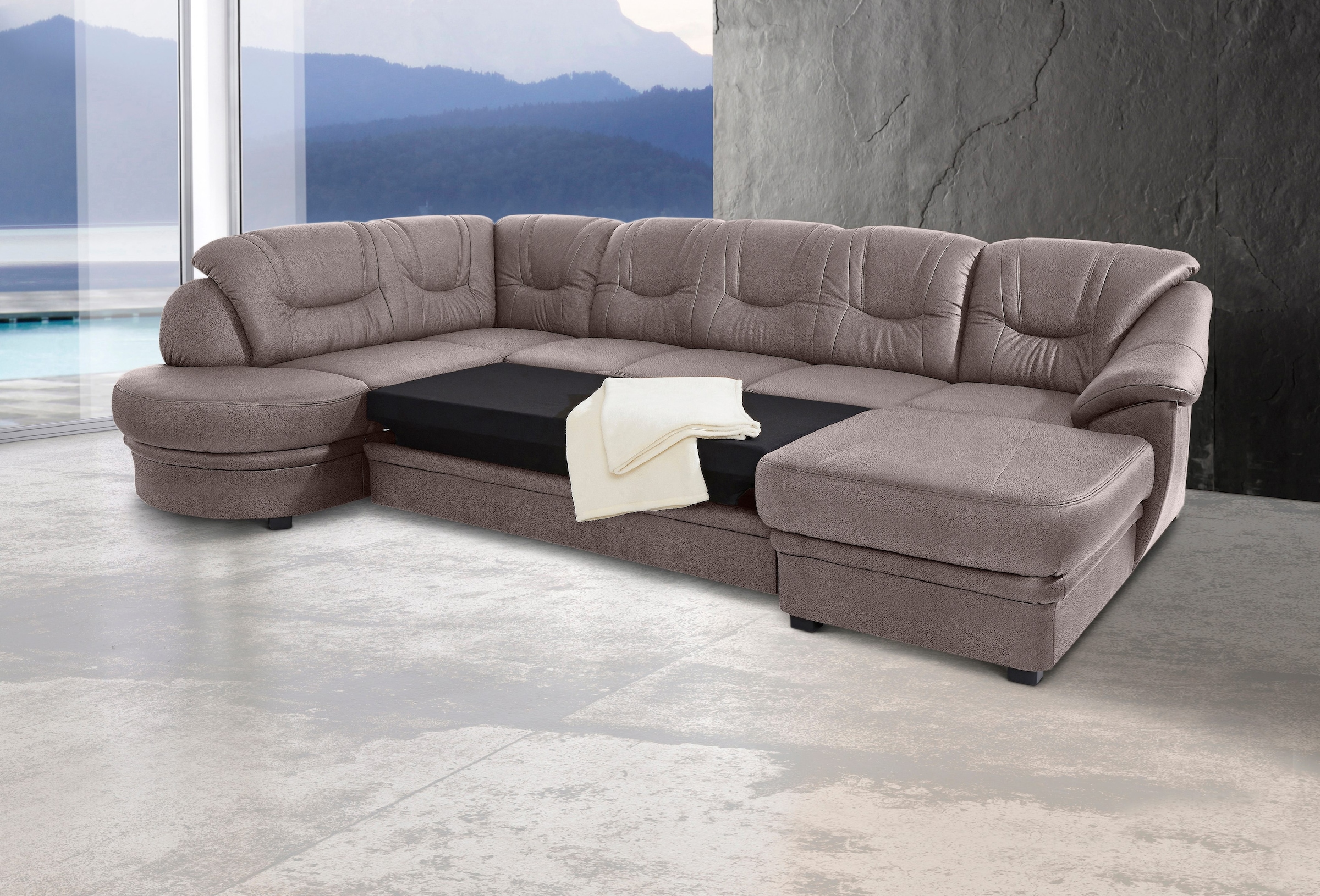 sit&more Wohnlandschaft »Savoni U-Form«, wahlweise mit Bettfunktion