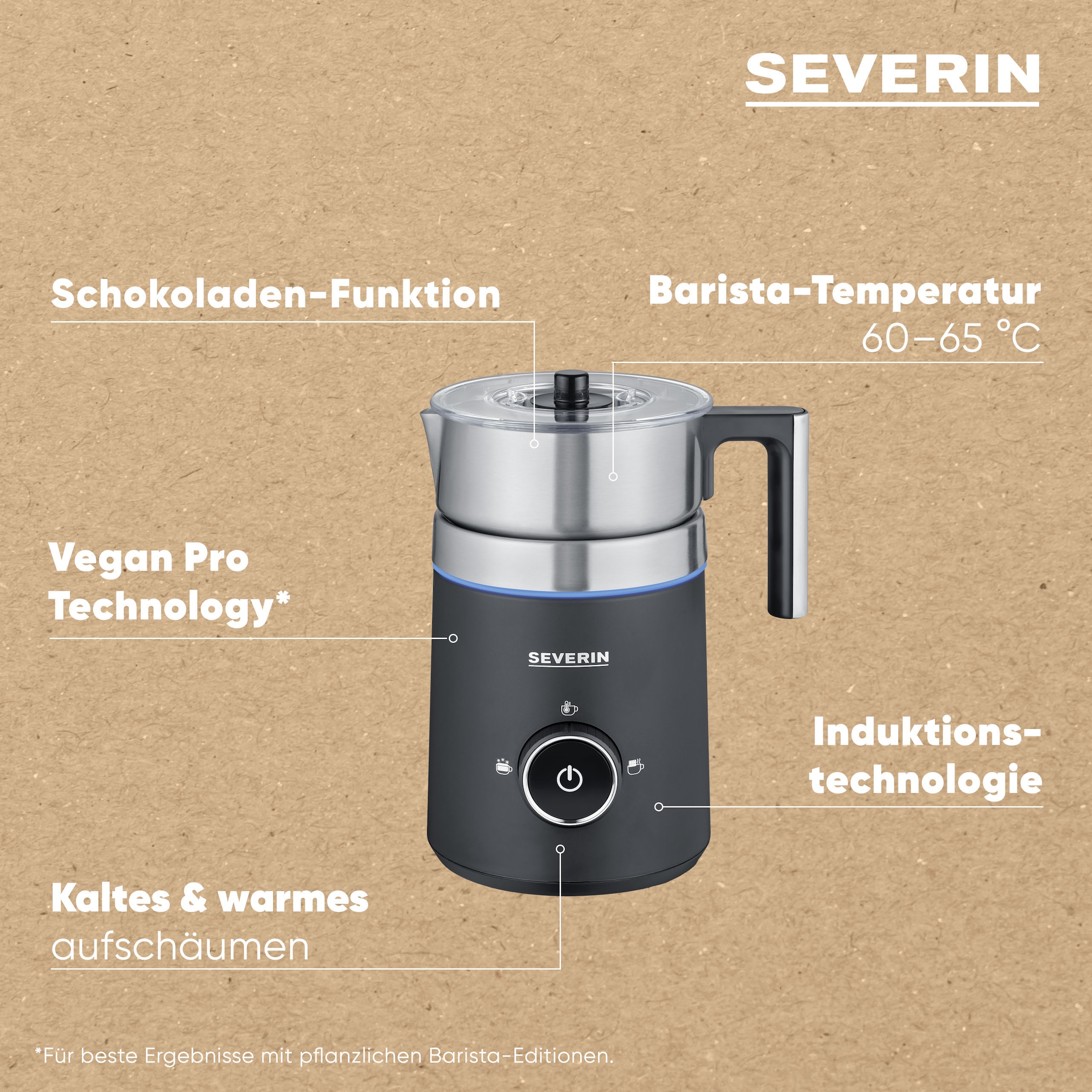 Severin Milchaufschäumer »SM 3585 Spuma 500« 500 W Induktion punktgenaues Ausgießen - Barista-Ausgusszotte, mit Schokoladenfunktion