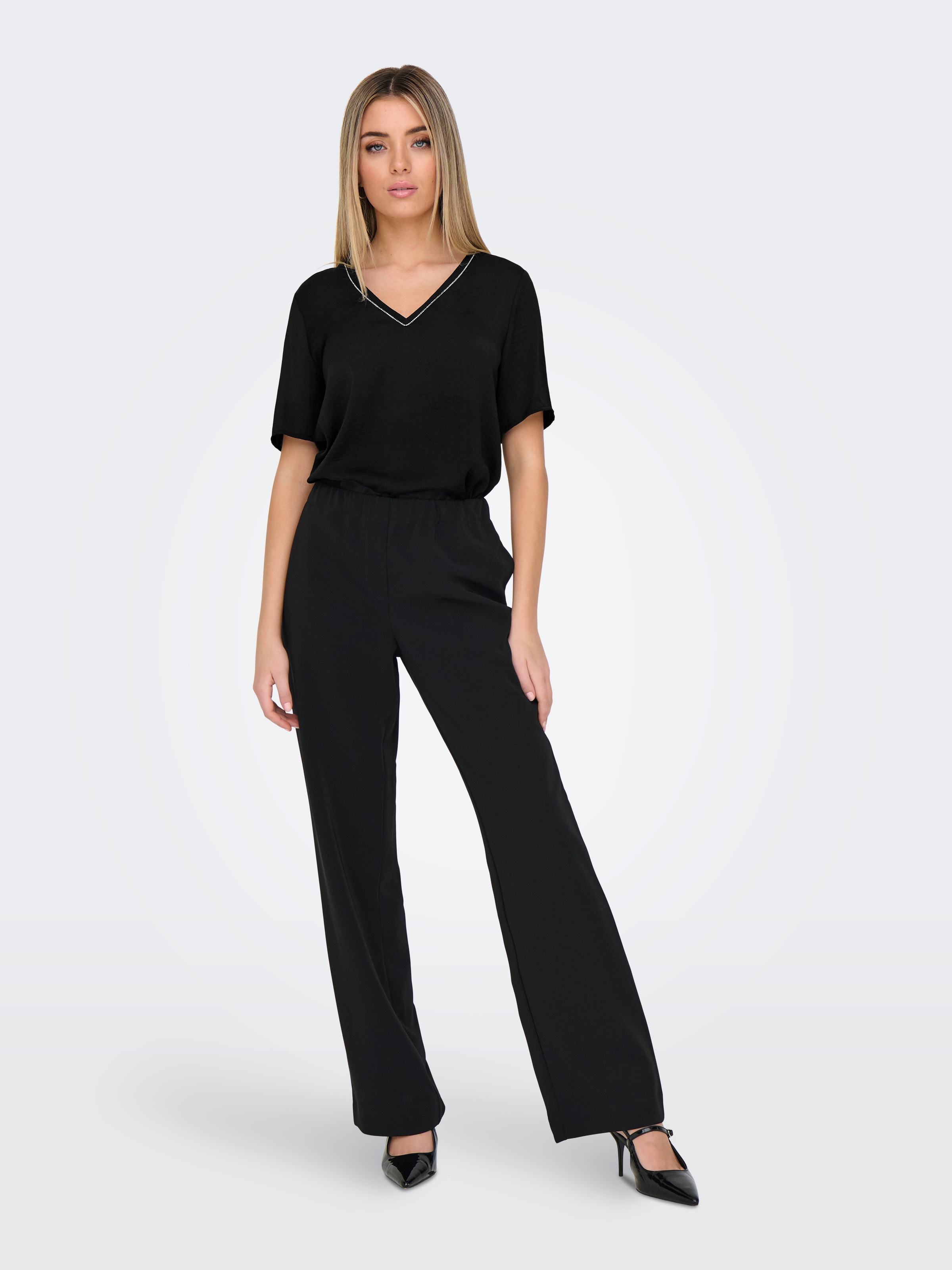 ONLY V-Shirt »ONLAVA LIFE S/S CHAIN V-NECK TOP JRS«