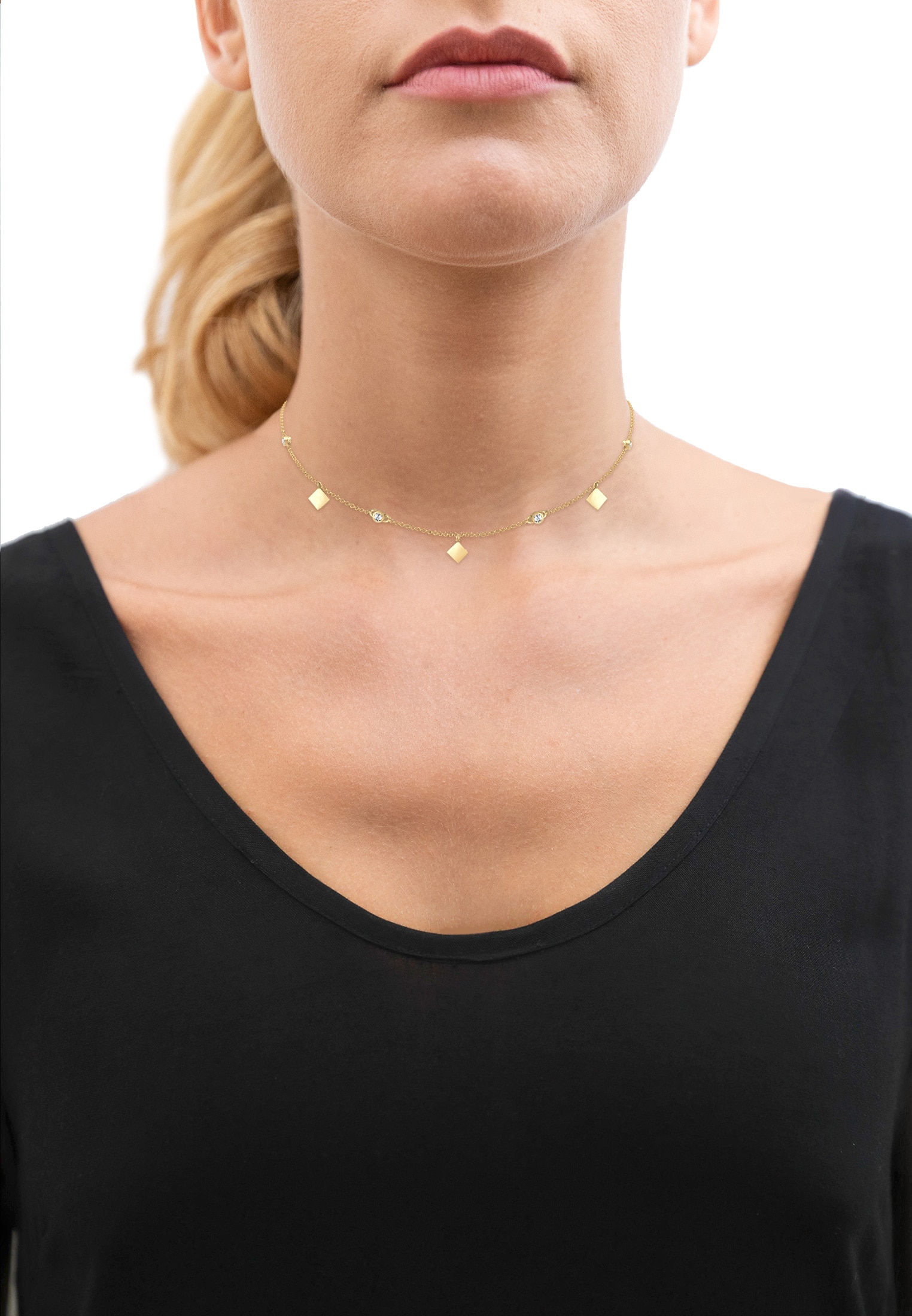 Elli Collier »Choker Weiß 925 Sterling Silber, mit Kristallen von Swarovski®«