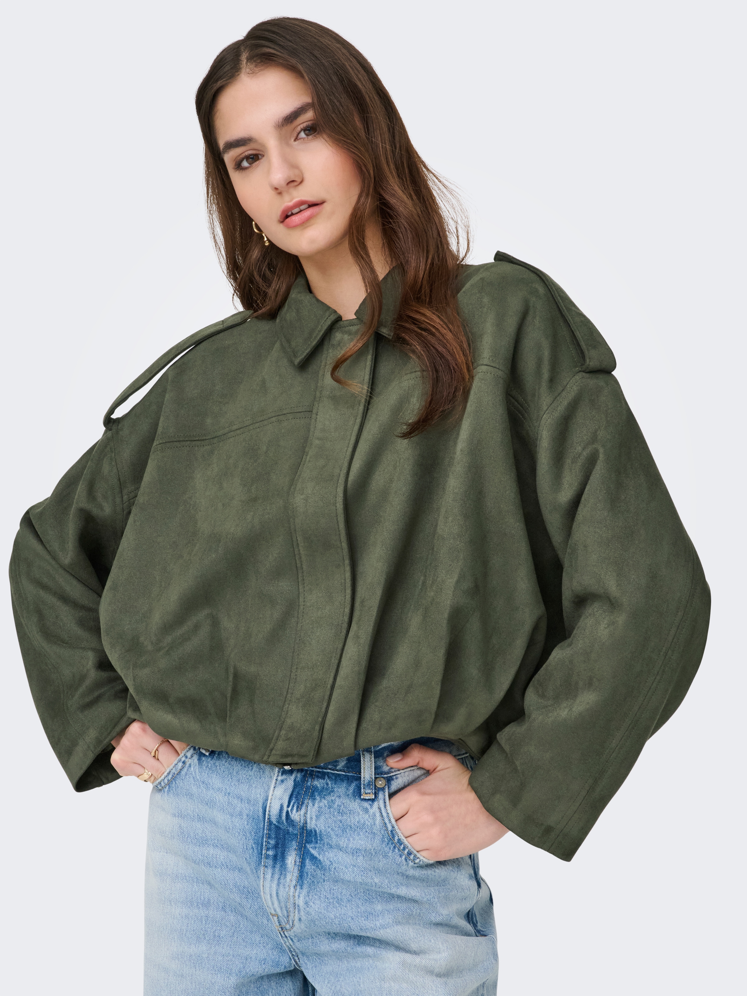 JDY Lederimitatjacke »JDYNIA FAUX SUEDE BAT JACKET OTW NOOS« Wildlederimitat