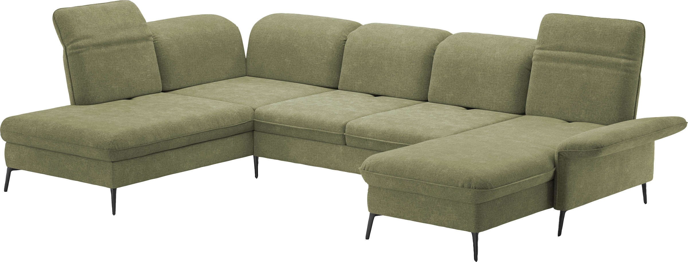 sit&more Wohnlandschaft »Emely, inkl. Sitztiefenverstellung«, wahlweise mit Bettfunktion,Bettkasten,Kopf- & Armteilverstellung