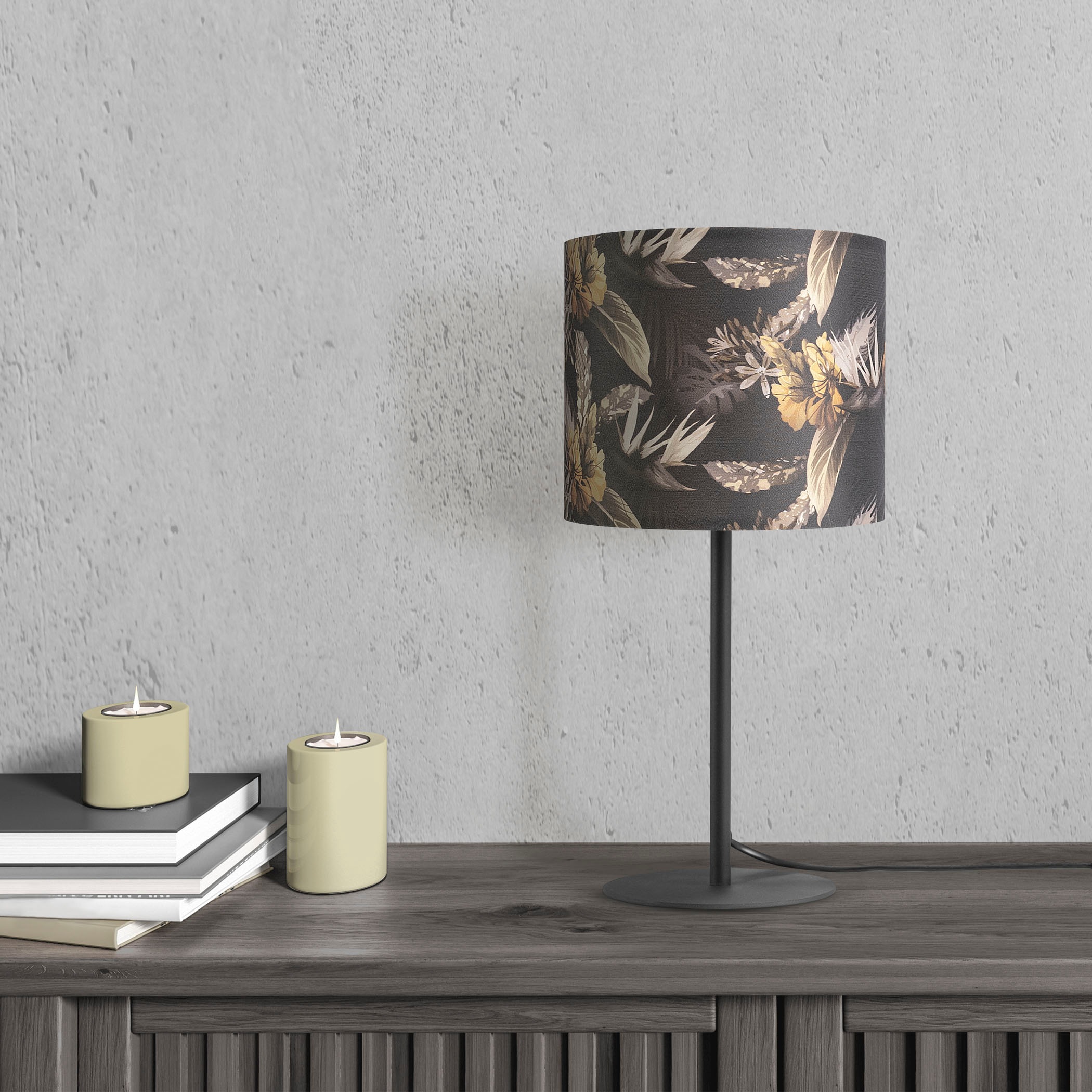 Paco Home Tischleuchte »Luca Flower«, Leuchtmittel E14   ohne Leuchtmittel, günstig online kaufen