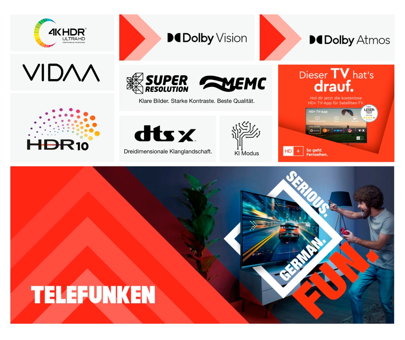 Telefunken LED-Fernseher »D43U975M8CWI«, 4K Ultra HD, Smart-TV