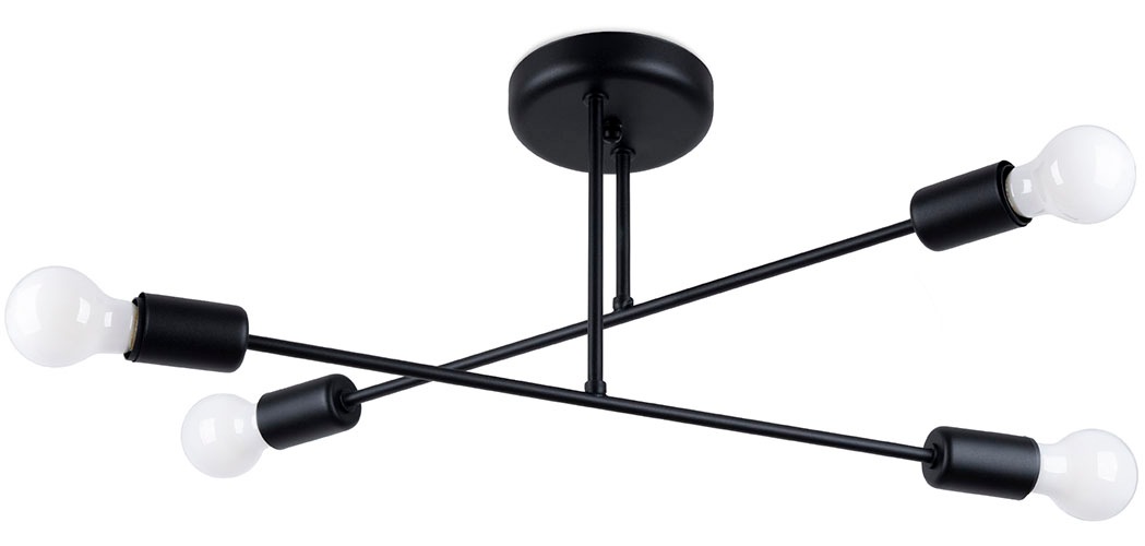 SOLLUX lighting Deckenleuchte »Kronleuchter NORAH 4 schwarz«, 4 flammig, Le günstig online kaufen