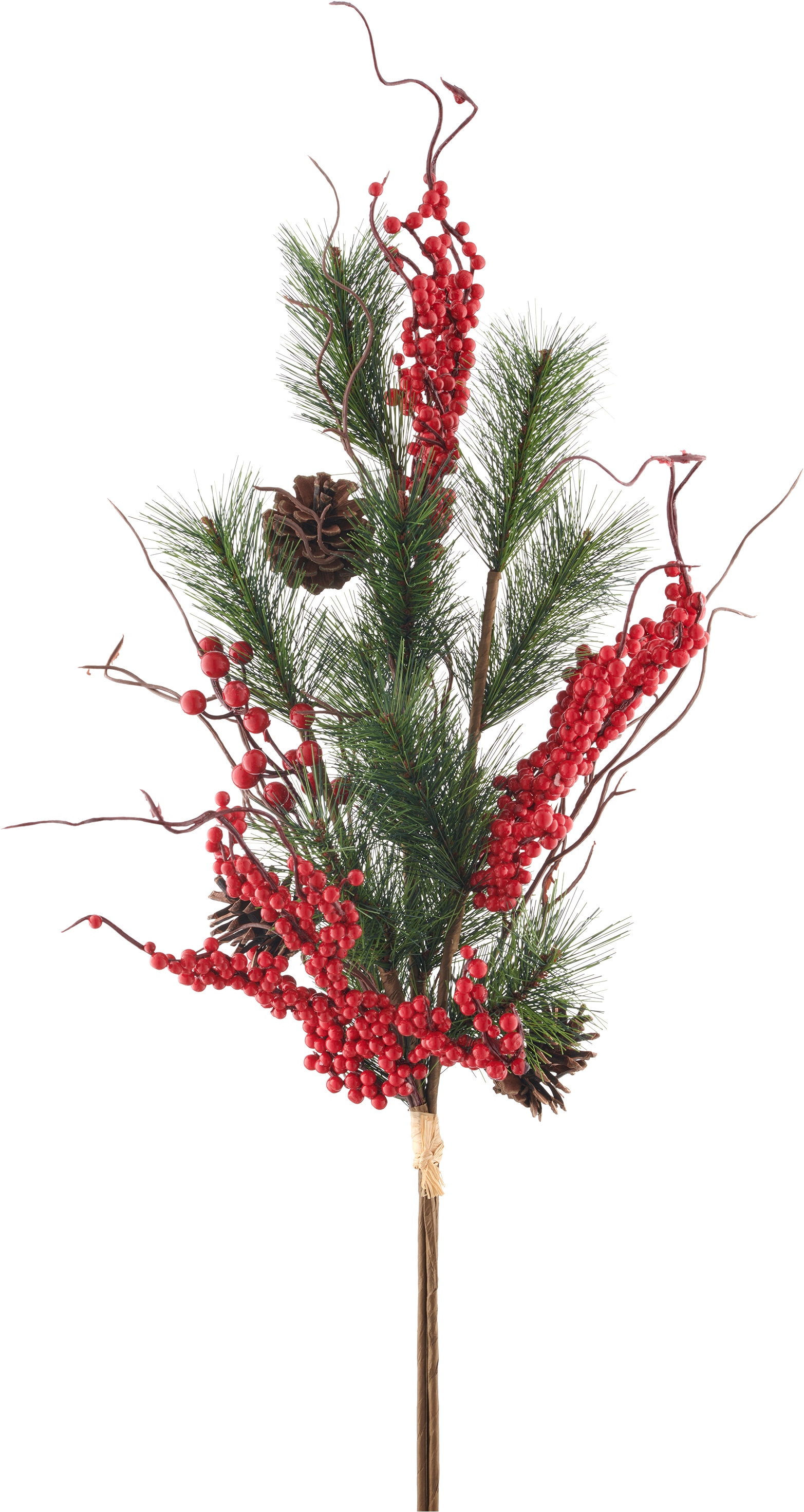 OTTO home Winterliche Kunstpflanze »3er Set aus Türhänger, Girlande und Bouquet« mit Zapfen, Beeren und Äpfel dekoriert