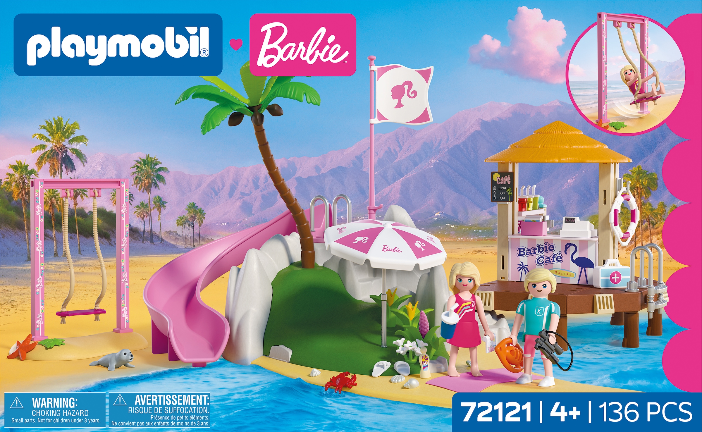 Playmobil® Konstruktions-Spielset »PLAYMOBIL x Barbie™ Strand Café (72121), Barbie™« Made in Europe