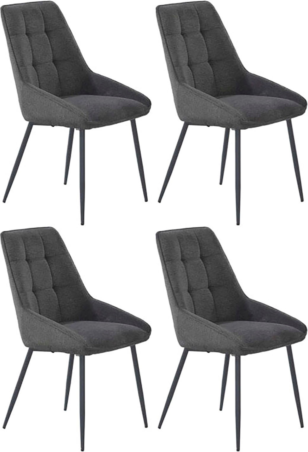 Jockenhöfer Gruppe Essgruppe »ROGER, Sitzgruppe, Esstisch 160 cm, 4 Stühle« Set, Esstisch 160 cm plus 4 Esszimmerstühle, 5 Stk. tlg. Tischplatte Wildeiche, U-Gestell, Stühle mit Webstoff