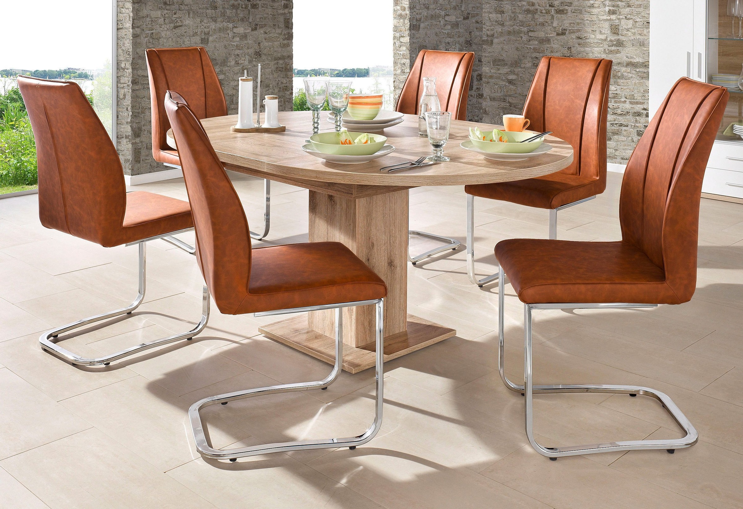 9. Bild von Mäusbacher Esstisch »Tisch rund«, Mäusbacher Esstisch rund mit Auszug und Bodenplatte.