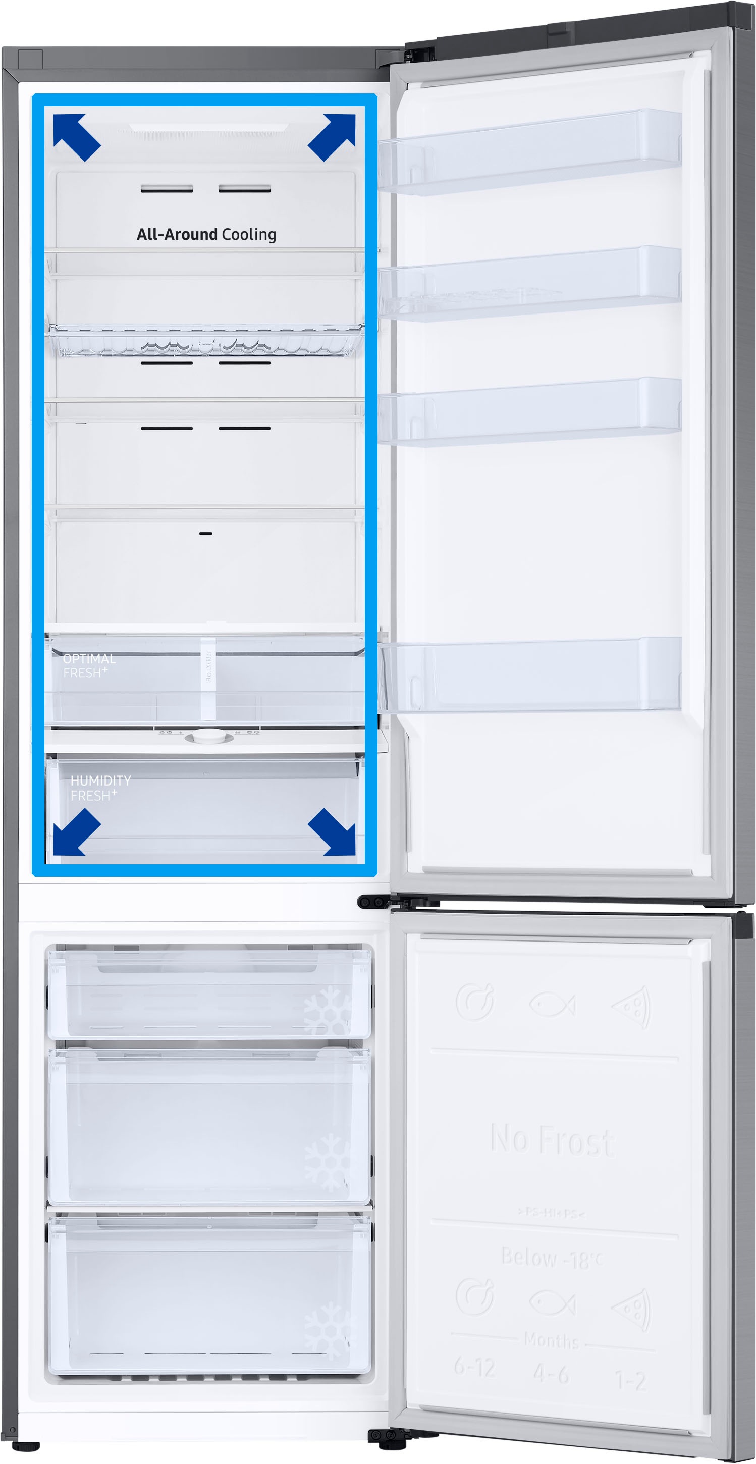 Samsung Kühl-/Gefrierkombination »RL34T600C«, RL34T600CSA, 185,3 cm hoch, 59,5 cm breit