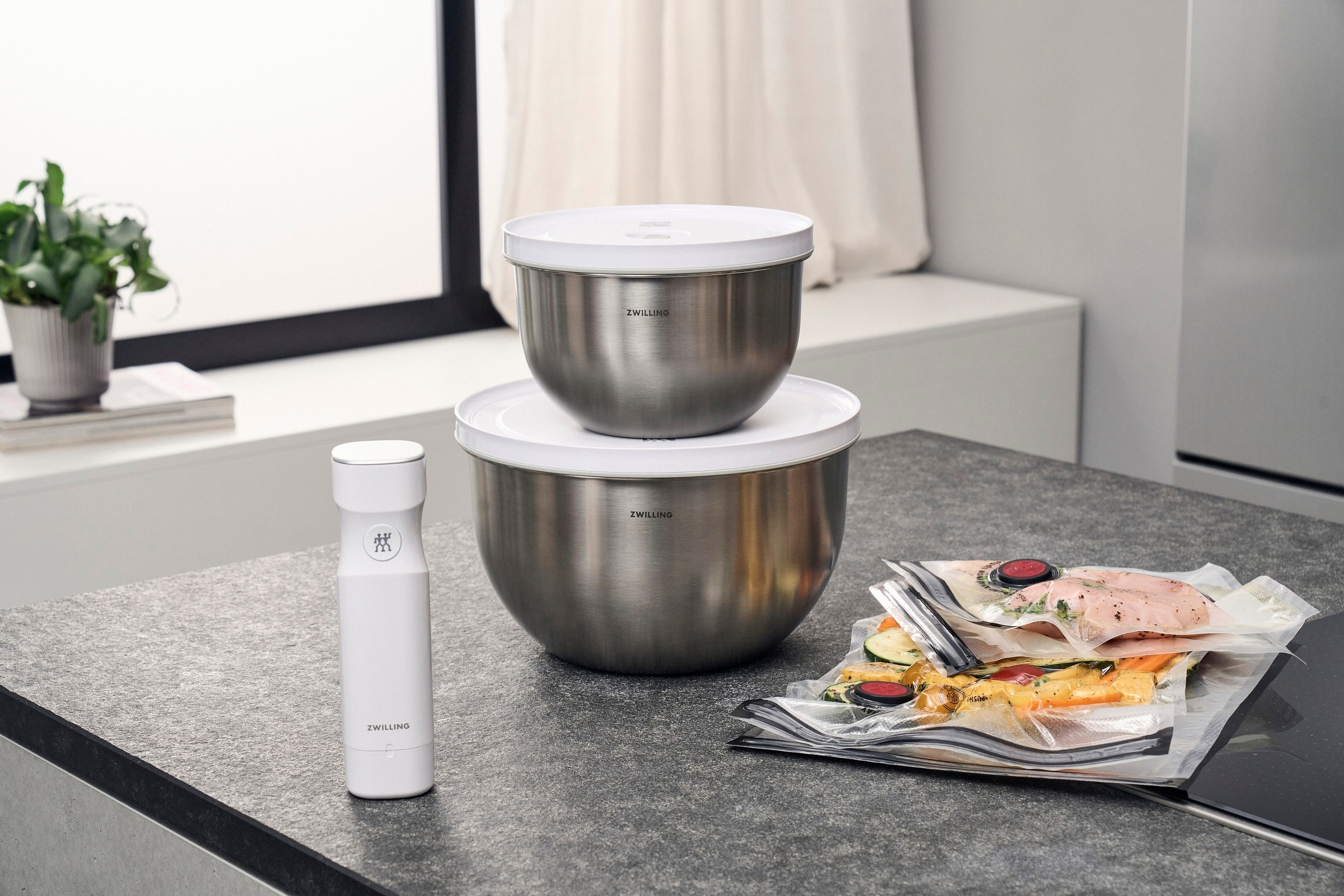 Zwilling Aufbewahrungssystem »Fresh & Save BOWLS«, (Set, 9 tlg., 1 Pumpe, 1 günstig online kaufen