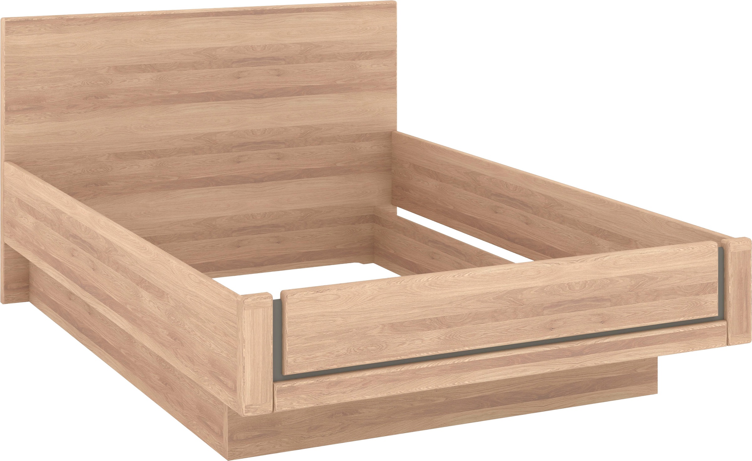 Musterring Holzbett »Sorrent, Bettgestell, Bettrahmen, teilmassiv Eiche«, (MADE IN GERMANY), Eiche teilmassiv, Liegehöhenverstellung, in schwebender Optik