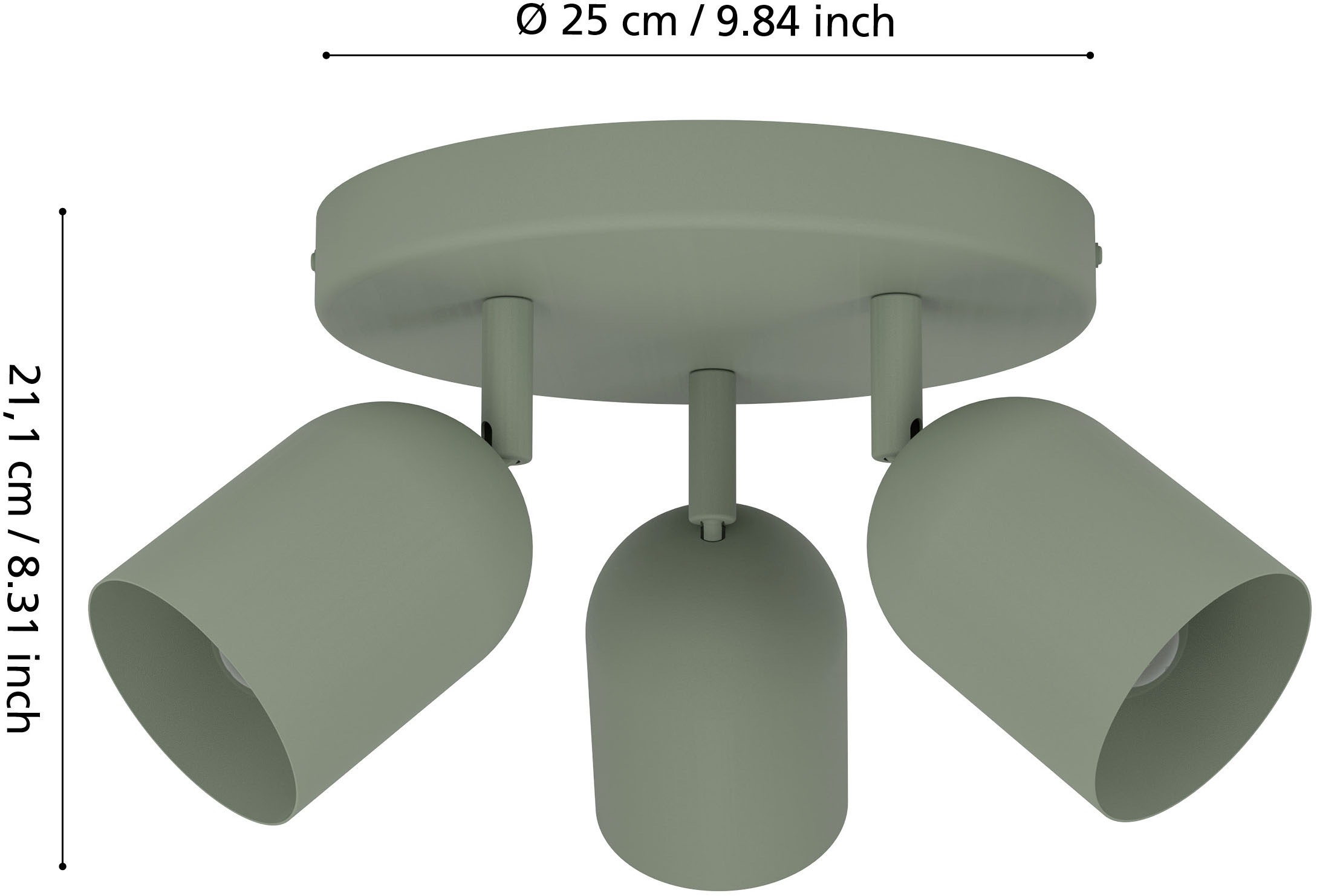 EGLO Deckenspot »TILSTON Spotlampe - Stahl - E14 - 3X40W - IP20« E14 1 Stk. Deckenlampe, Deckenstrahler, Strahler, H21 x Ø25 cm