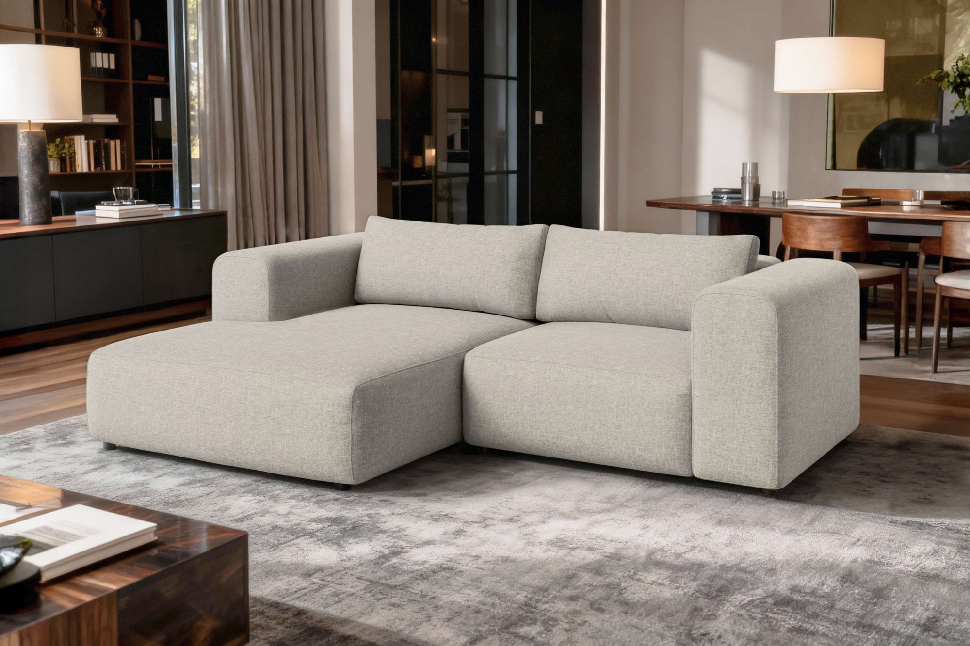 OTTO home Ecksofa »TIARRA Design-Sofa mit Ottomane recht/links bestellbar, Breite 241 cm« L-Form mit hochelastischer Schaum und Wellenunterfederung