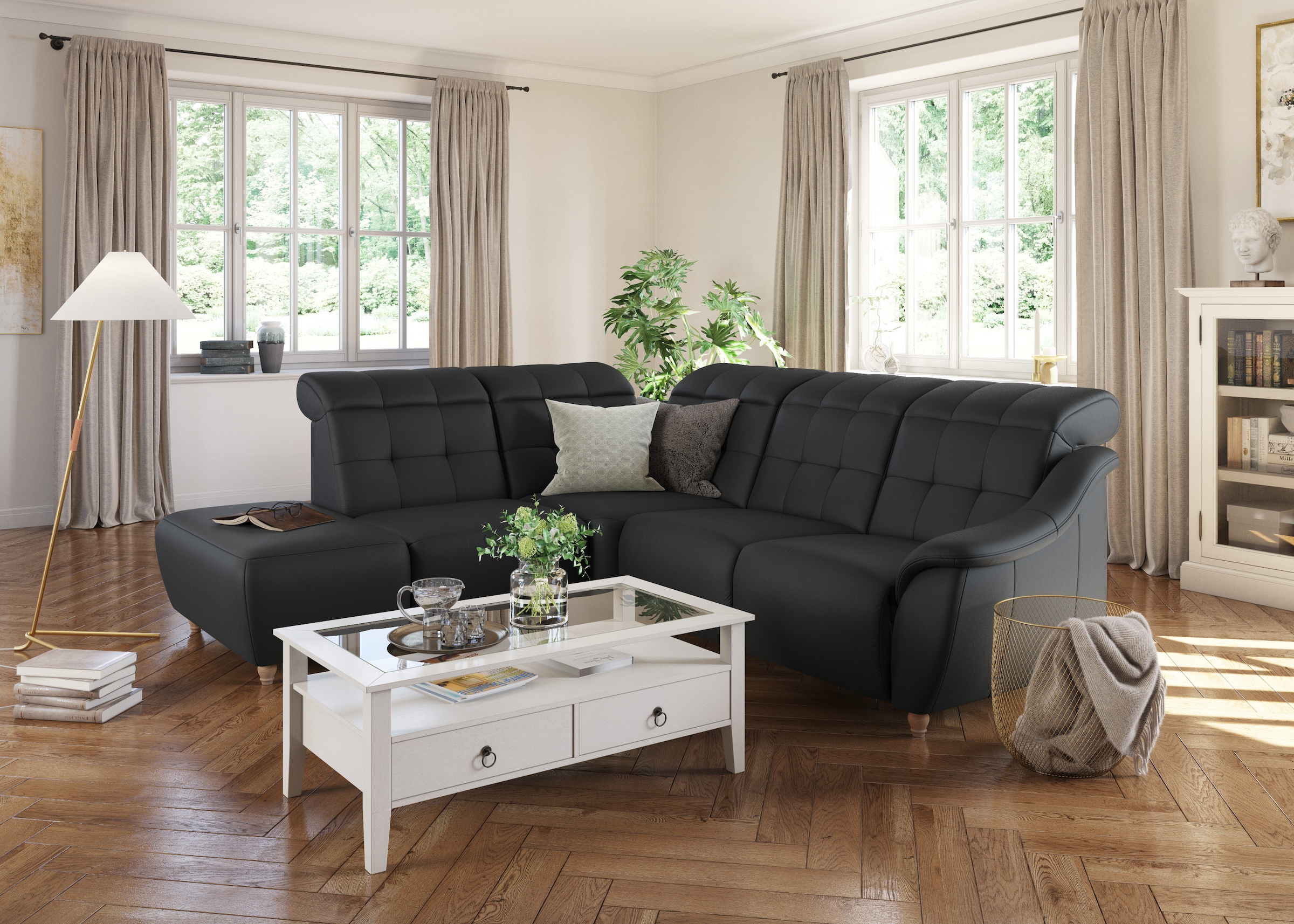 Home affaire Ecksofa »Boston L-Form«, Kopfteilverstellung an jeder Sitzfläc günstig online kaufen