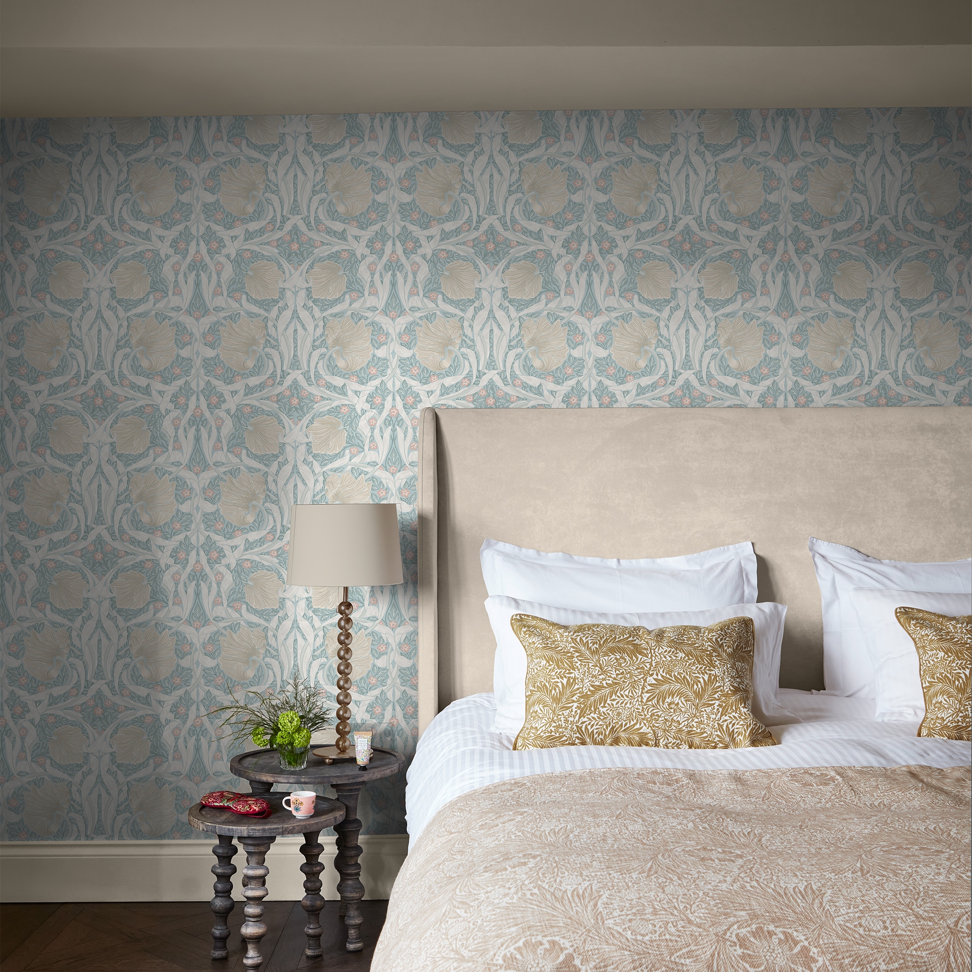 WILLIAM MORRIS AT HOME Vliestapete »Pimpernel Ocean« Motiv glatt Design Tap günstig online kaufen