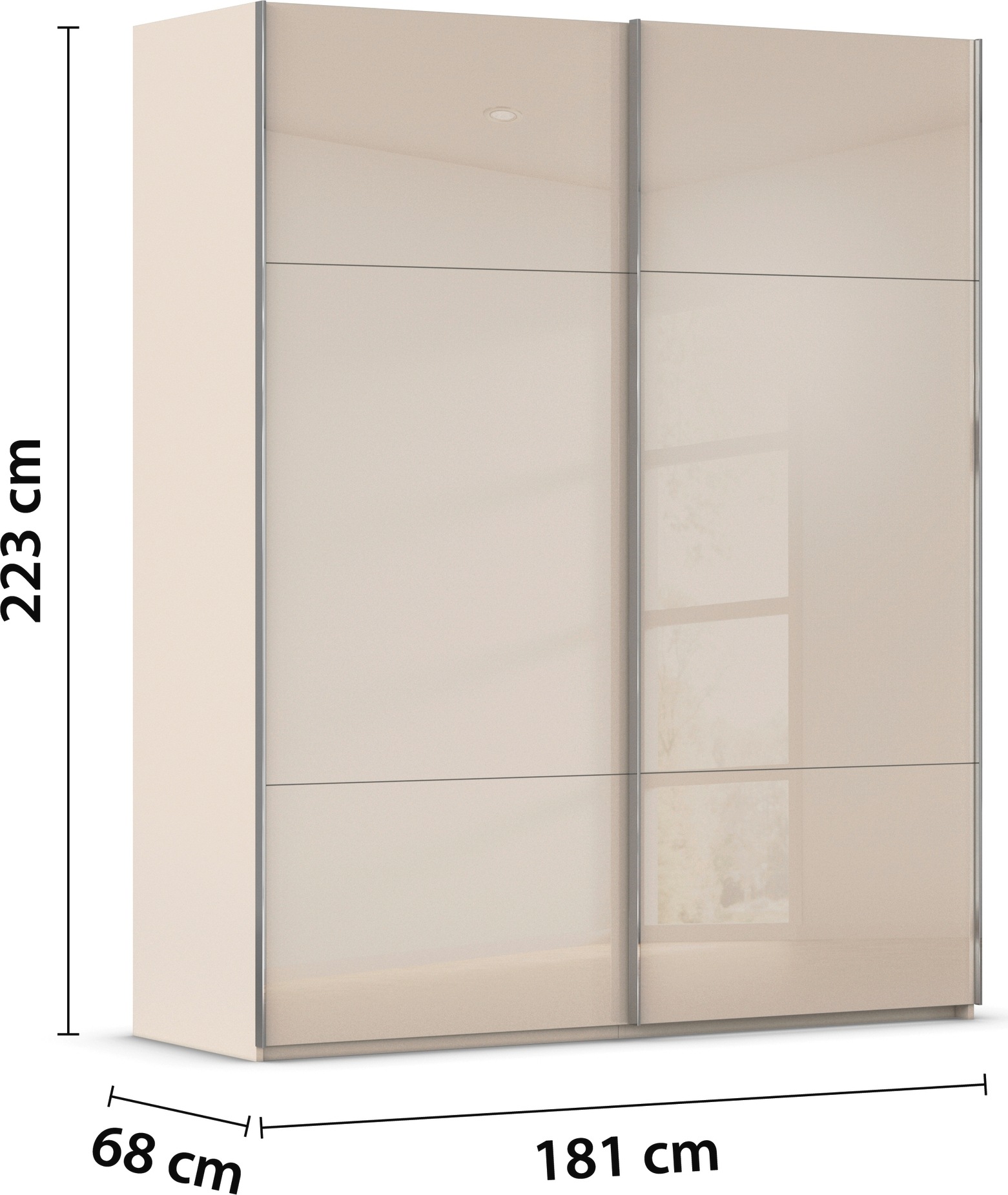 rauch Schwebetürenschrank »Kleiderschrank Schrank Garderobe Schlafzimmerschrank CONTIDO«, (in 3 verschiedenen Ausstattungen BASIC/CLASSIC/PREMIUM), aus hochwertigem Material in 6 Breiten 2 Griff-Farben MADE IN GERMANY