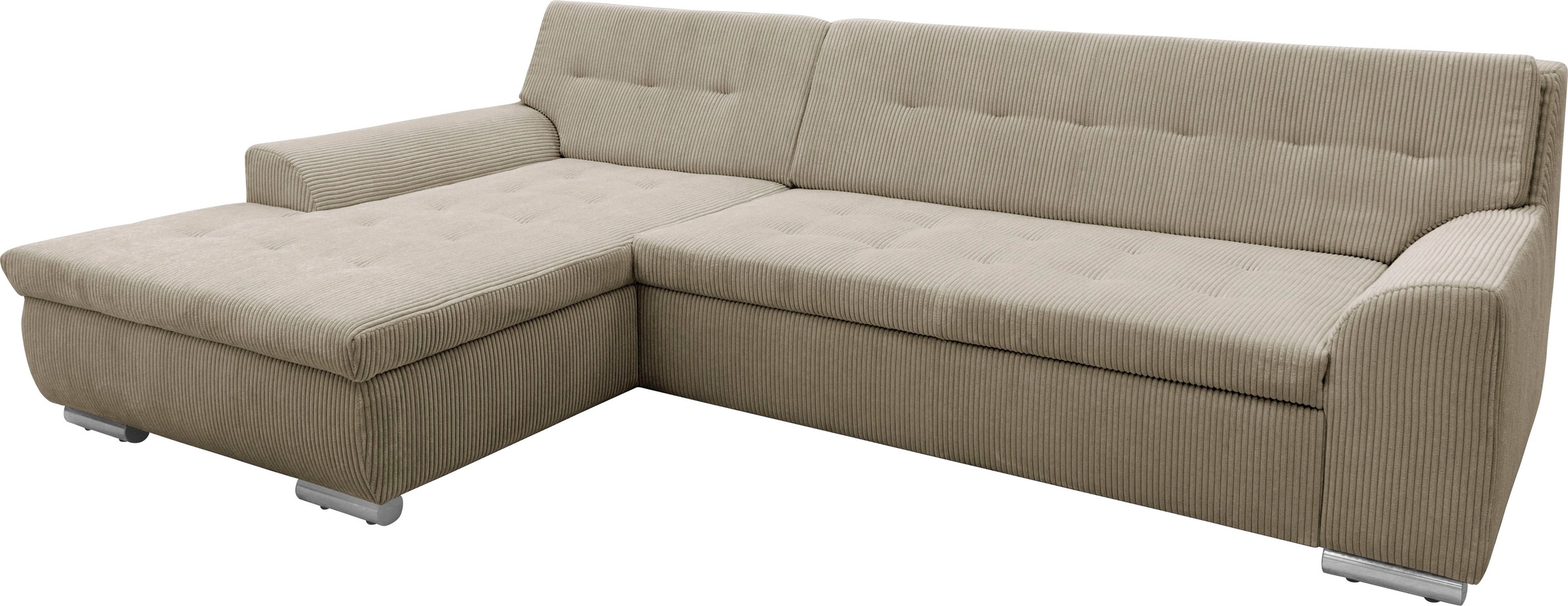 DOMO collection Ecksofa Treviso, wahlweise mit Bettfunktion, incl. Zierkissen