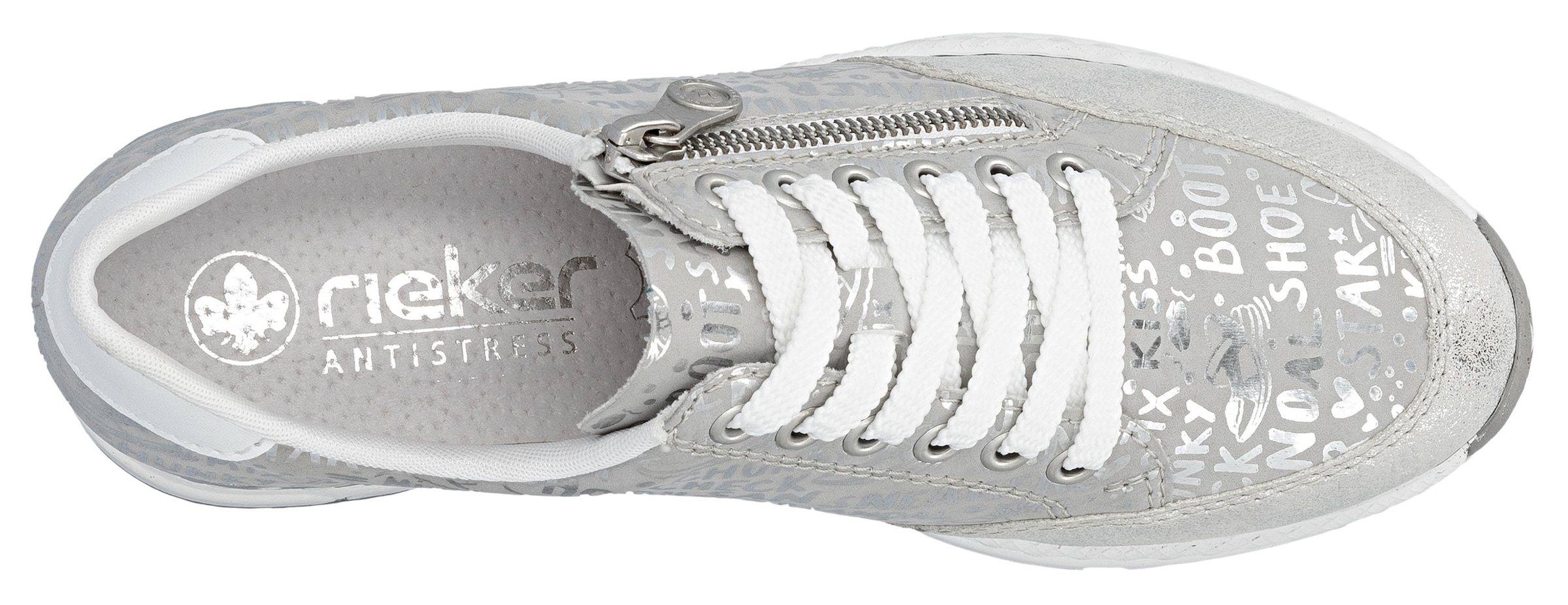 Rieker Sneaker  mit Lettern bedruckt, Freizeitschuh, Halbschuh, Schnürschuh