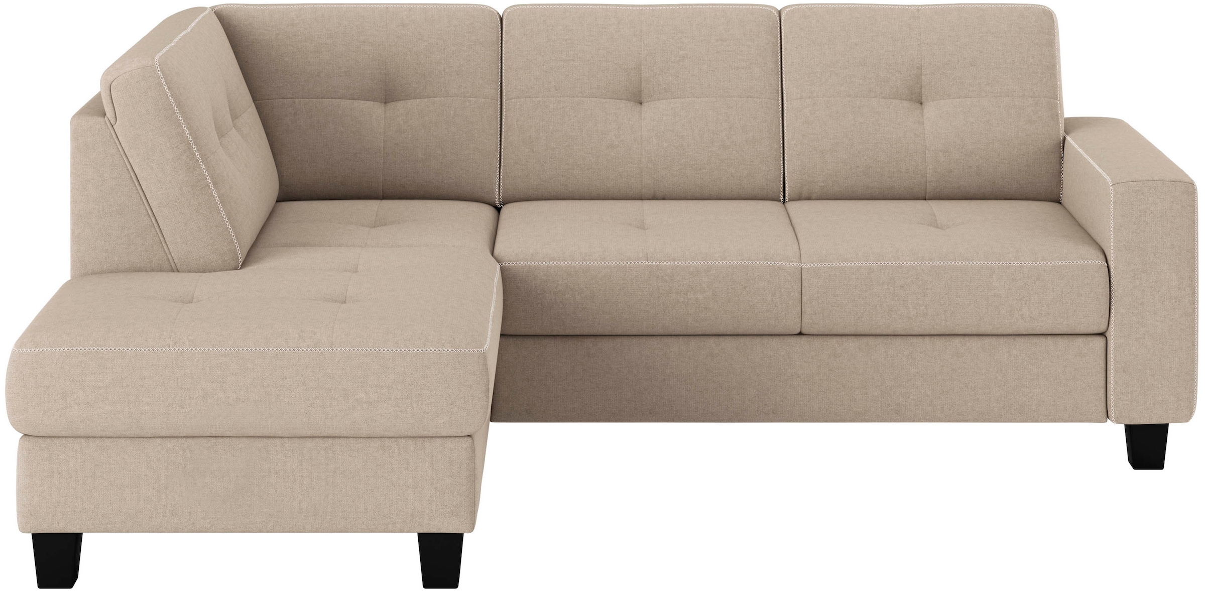 Places of Style Ecksofa »Varese«, Kreuznaht in beige günstig online kaufen