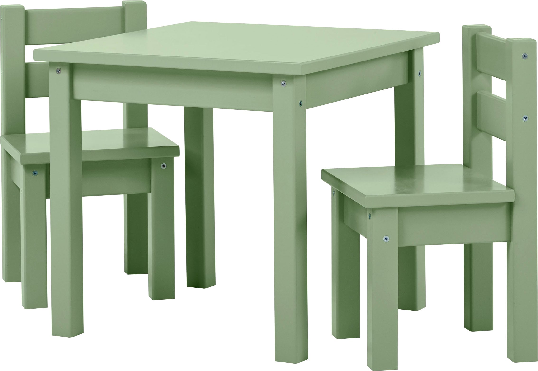 Hoppekids Kindersitzgruppe »MADS Kindersitzgruppe«, (Set, 3 tlg., 1 Tisch, 2 Stühle), in vielen Farben, mit zwei Stühlen