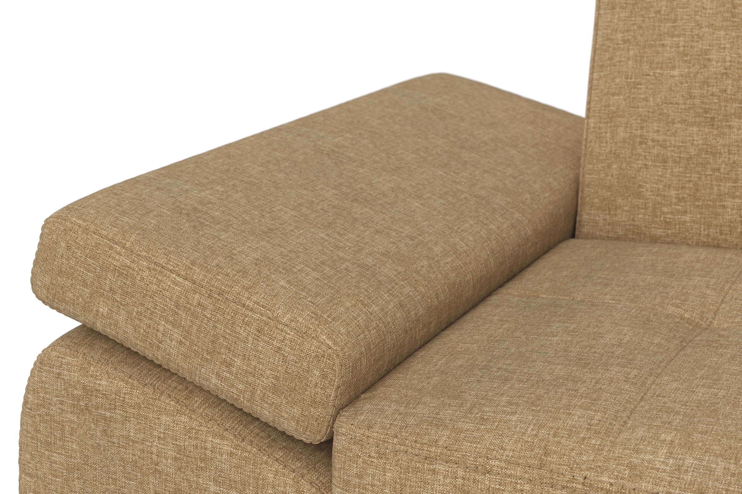DOMO collection Ecksofa »Capelo, komfortabel, klare Linien zeichnen dieses Design aus, L-Form« mit Armteilverstellung, wahlweise mit Bettfunktion, Federkern