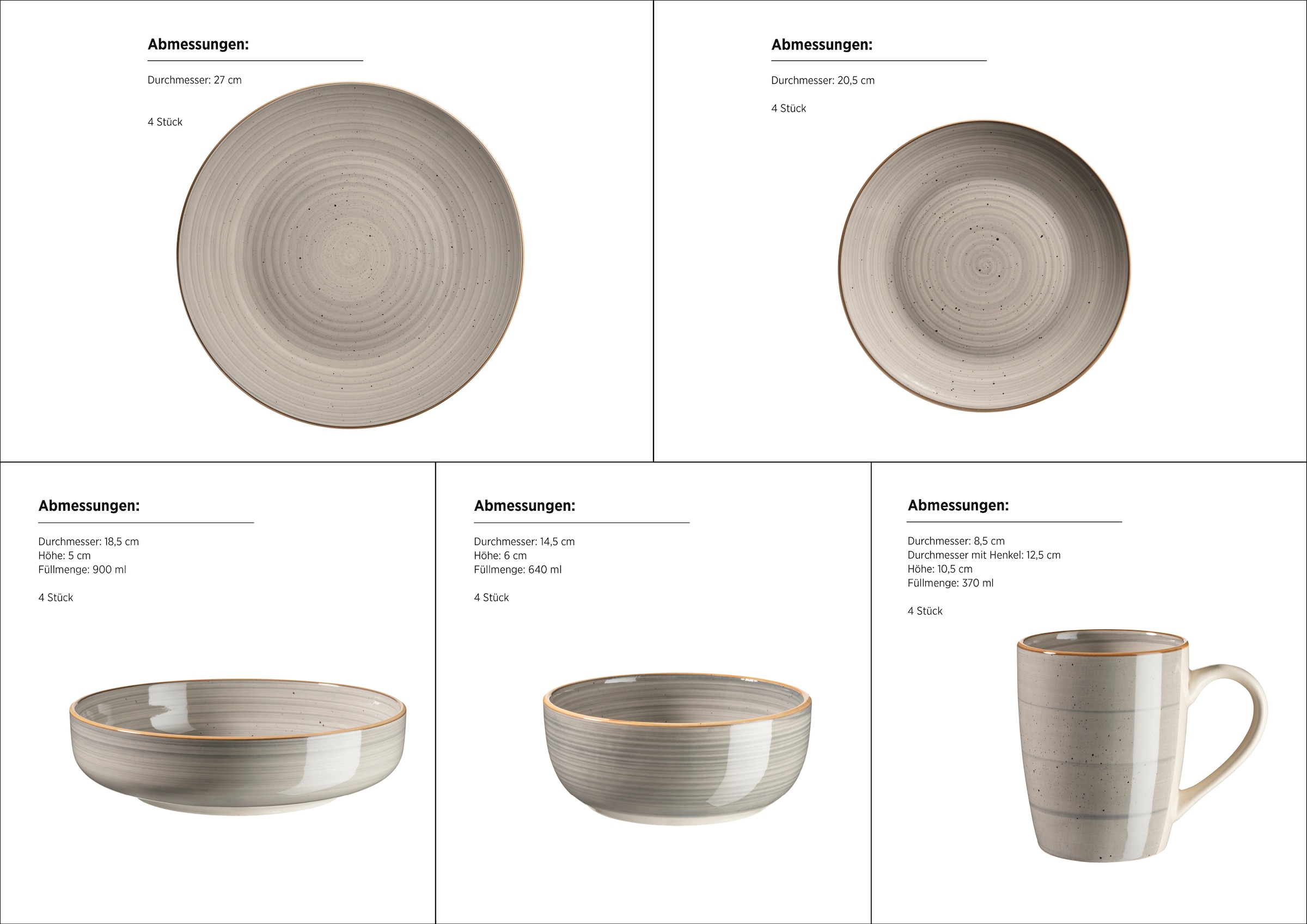 MÄSER Kombiservice »VALMERA, Geschirr Set, Steinzeug«