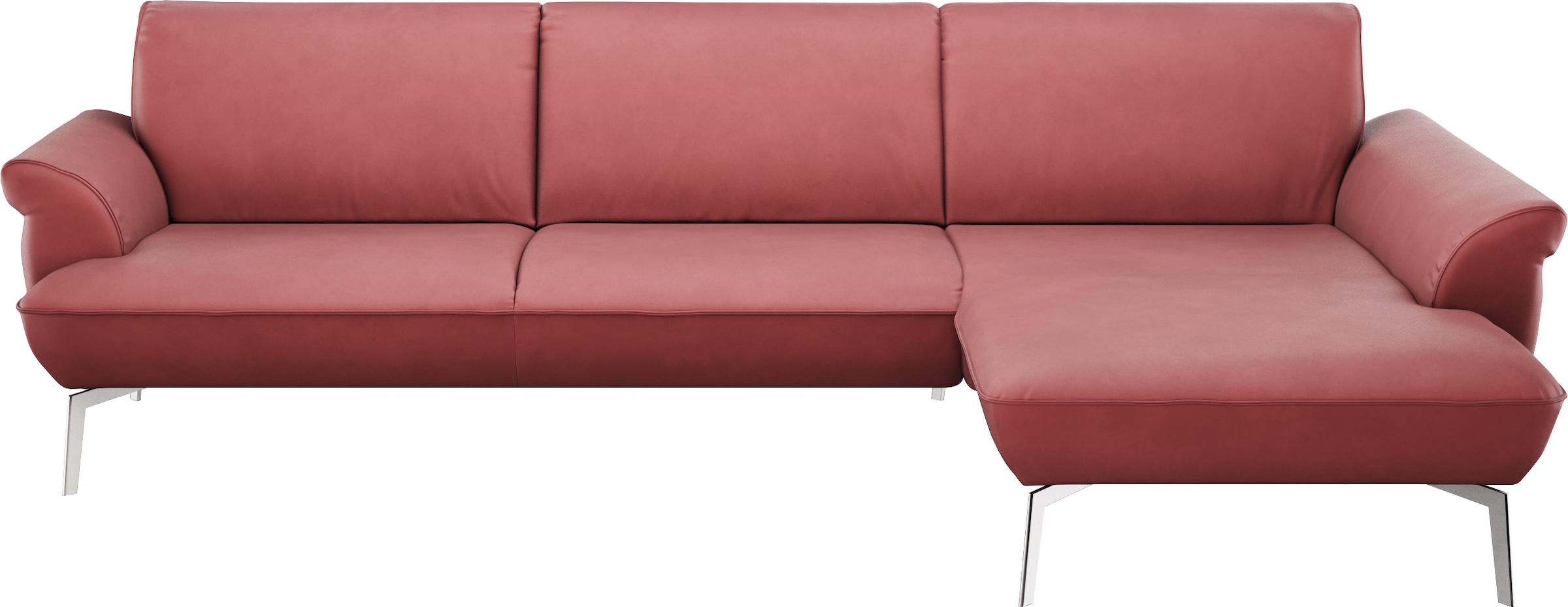 himolla Ecksofa »himolla 9900«, (mit Hocker), Recamiere rechts o. links, Füße Aluminium, mit Hocker