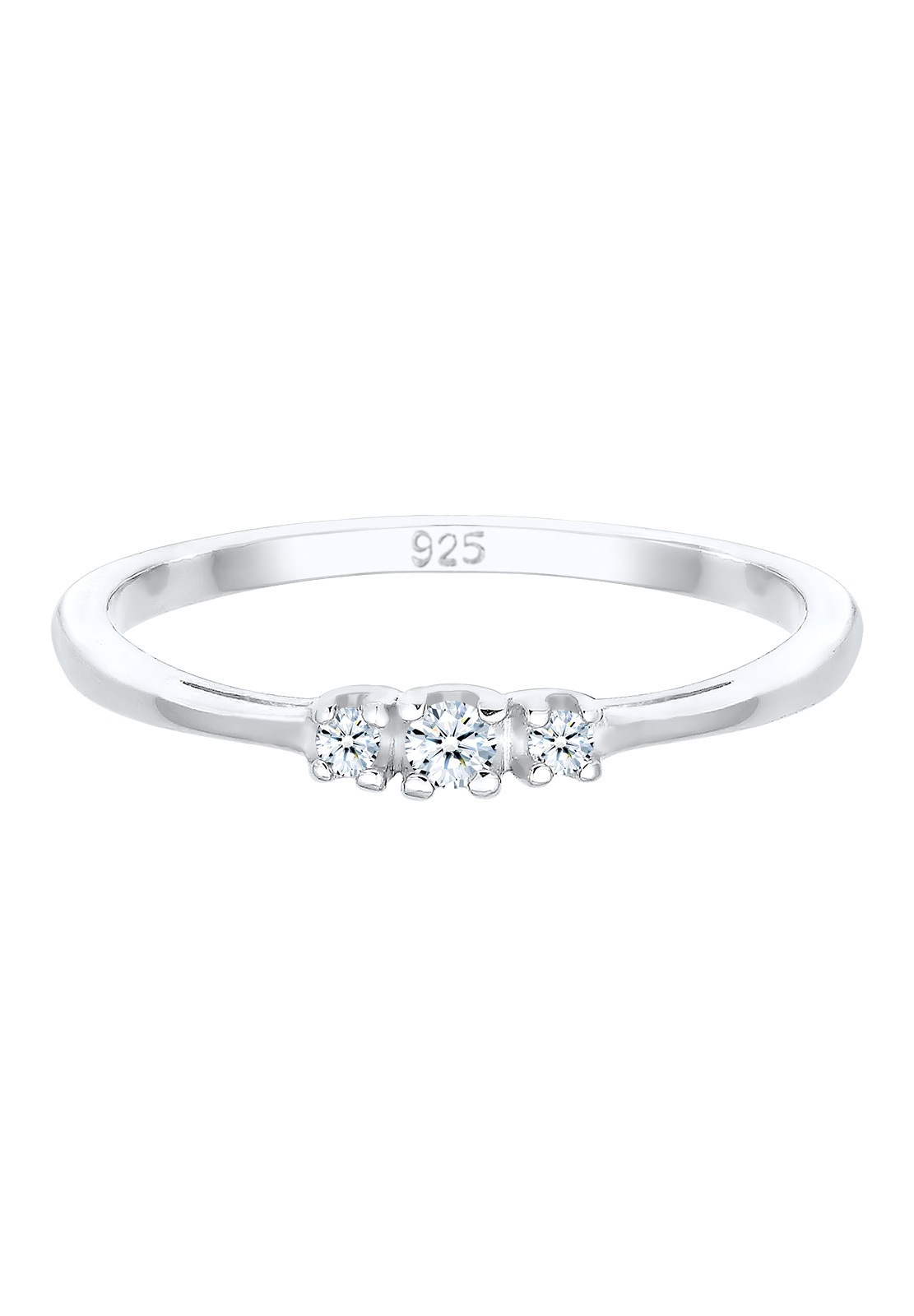 Elli DIAMONDS Verlobungsring »Verlobungsring Diamant (0.06 ct.) Zart 925 Silber«