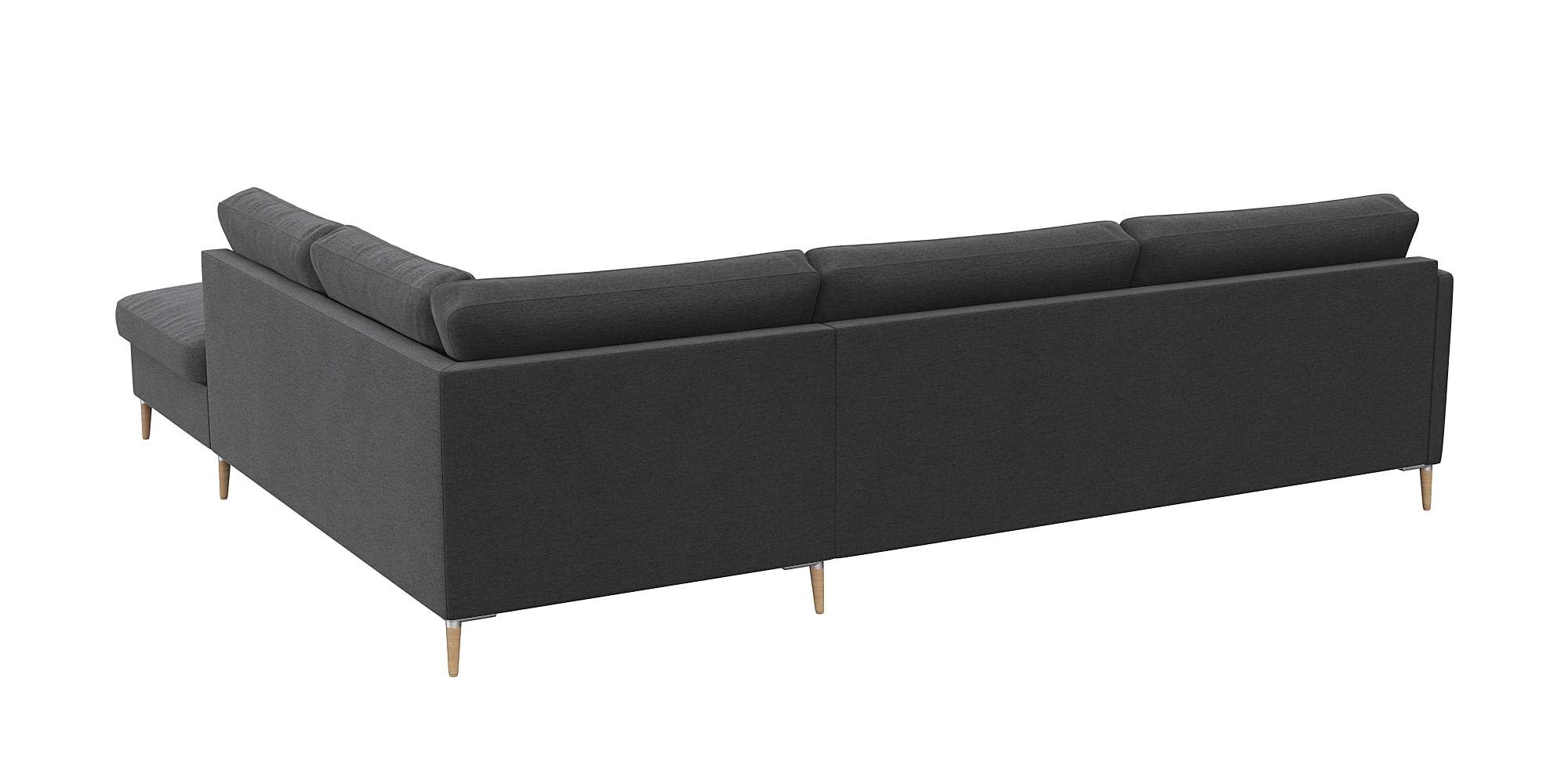 FLEXLUX Ecksofa »Fiore, super Sitzkomfort durch Kaltschaum im Sitz, L-Form«, schmale Armlehnen, Füße Alu+ Eiche