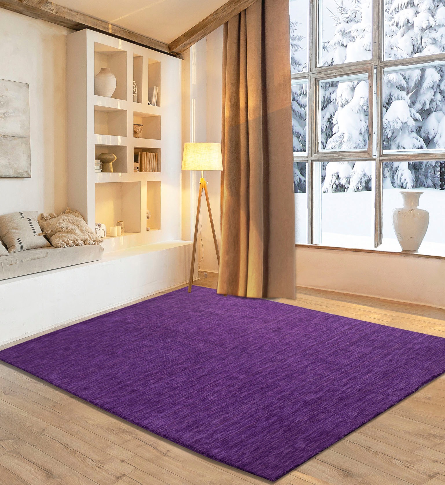 my home Wollteppich »Karchau«, rechteckig, 13 mm Höhe, Handweb Teppich, mel günstig online kaufen