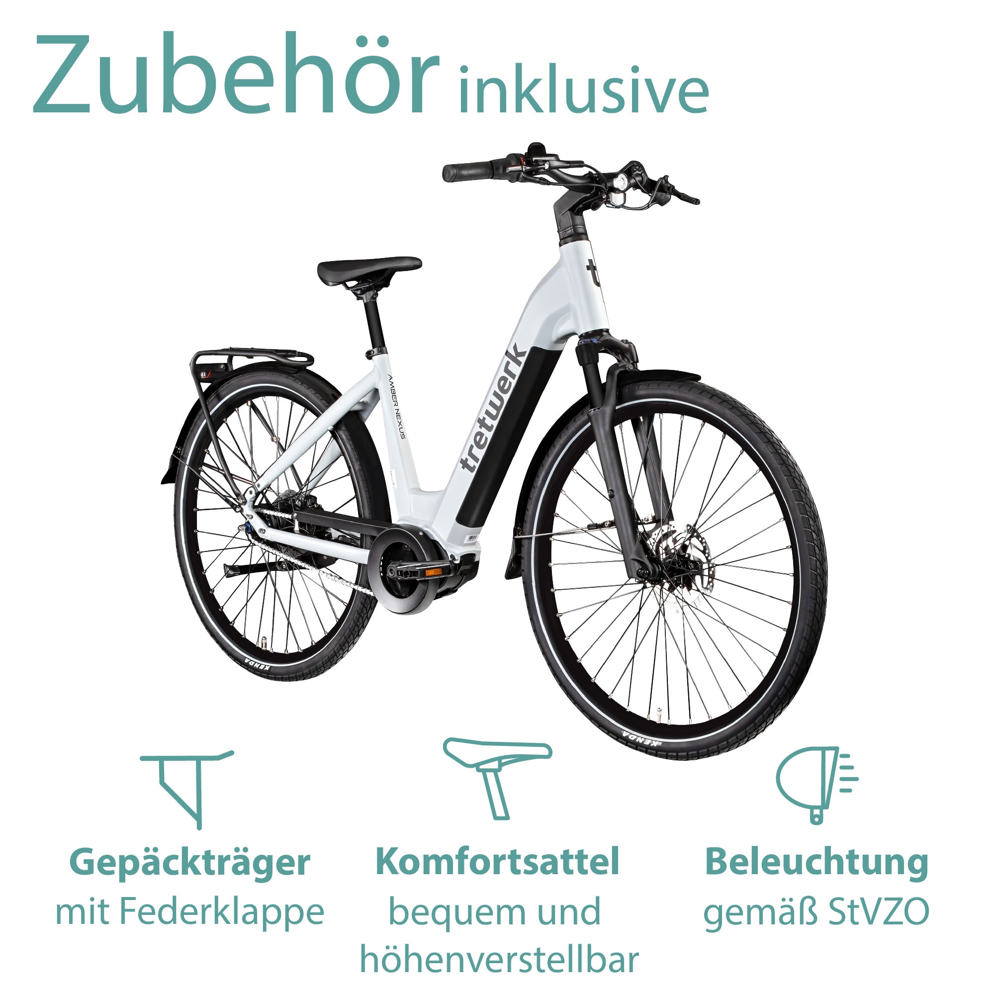 Tretwerk E-Bike »Amber Nexus«, 8 Gang, Mittelmotor 250 W, Tretwerk Amber Nexus E Bike Damen 28 Zoll Elektrofahrrad 155 - 185cm