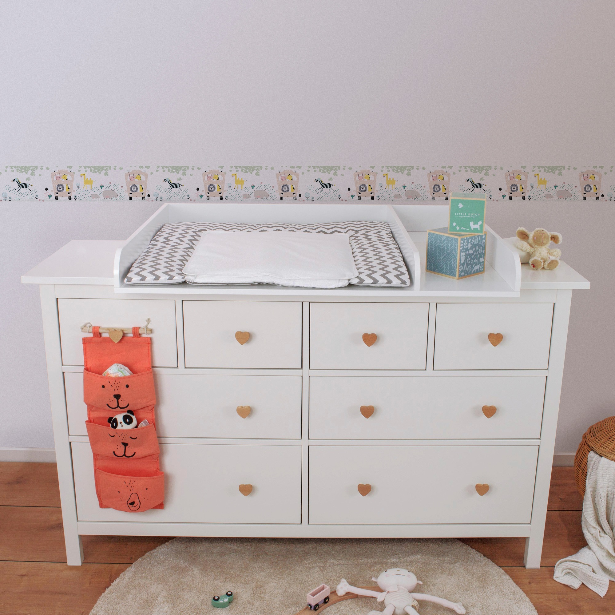 A.S. Création Bordüre »Safari Friends«, Motiv-abstrakt-naturalistisch, Tapete Kinder Bordüre Selbstklebend Borte modern Design Kinderzimmer