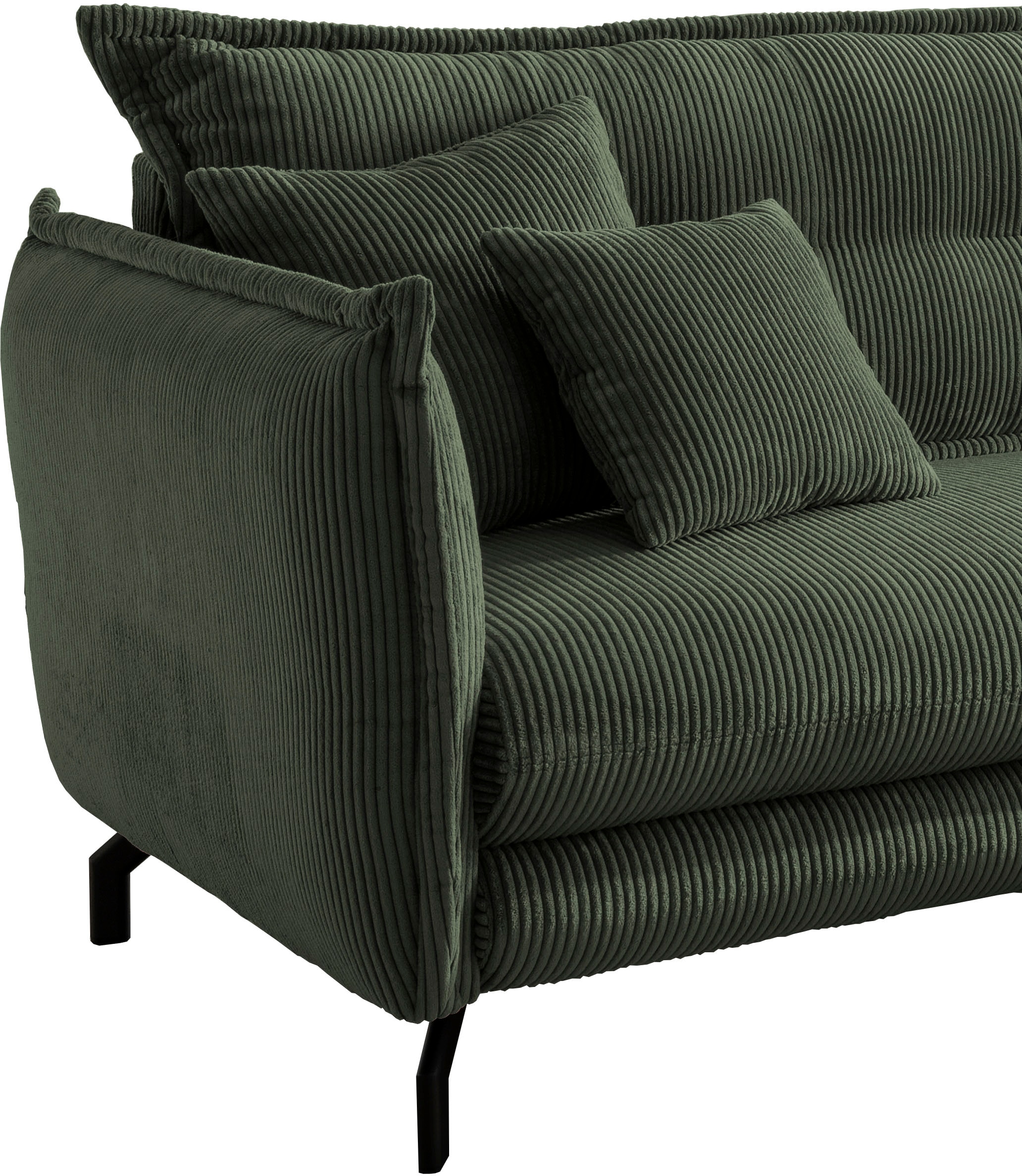 Home affaire Ecksofa »LAVA Breite 255 cm, modern und elegant, aktuelle Kissenoptik, L-Form« Armlehnen verstellbar