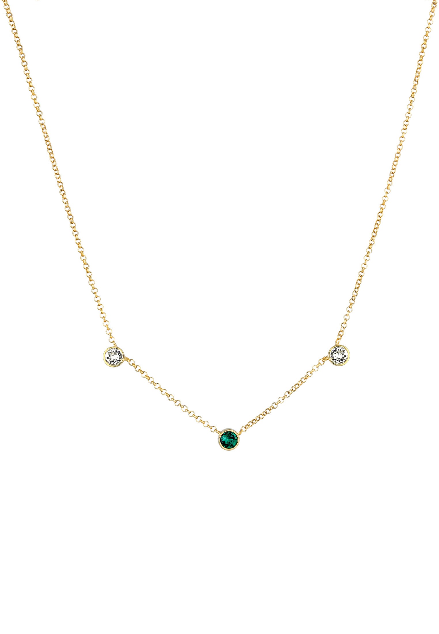 Elli Collierkettchen »Solitär Kristalle Elegant 925 Silber«