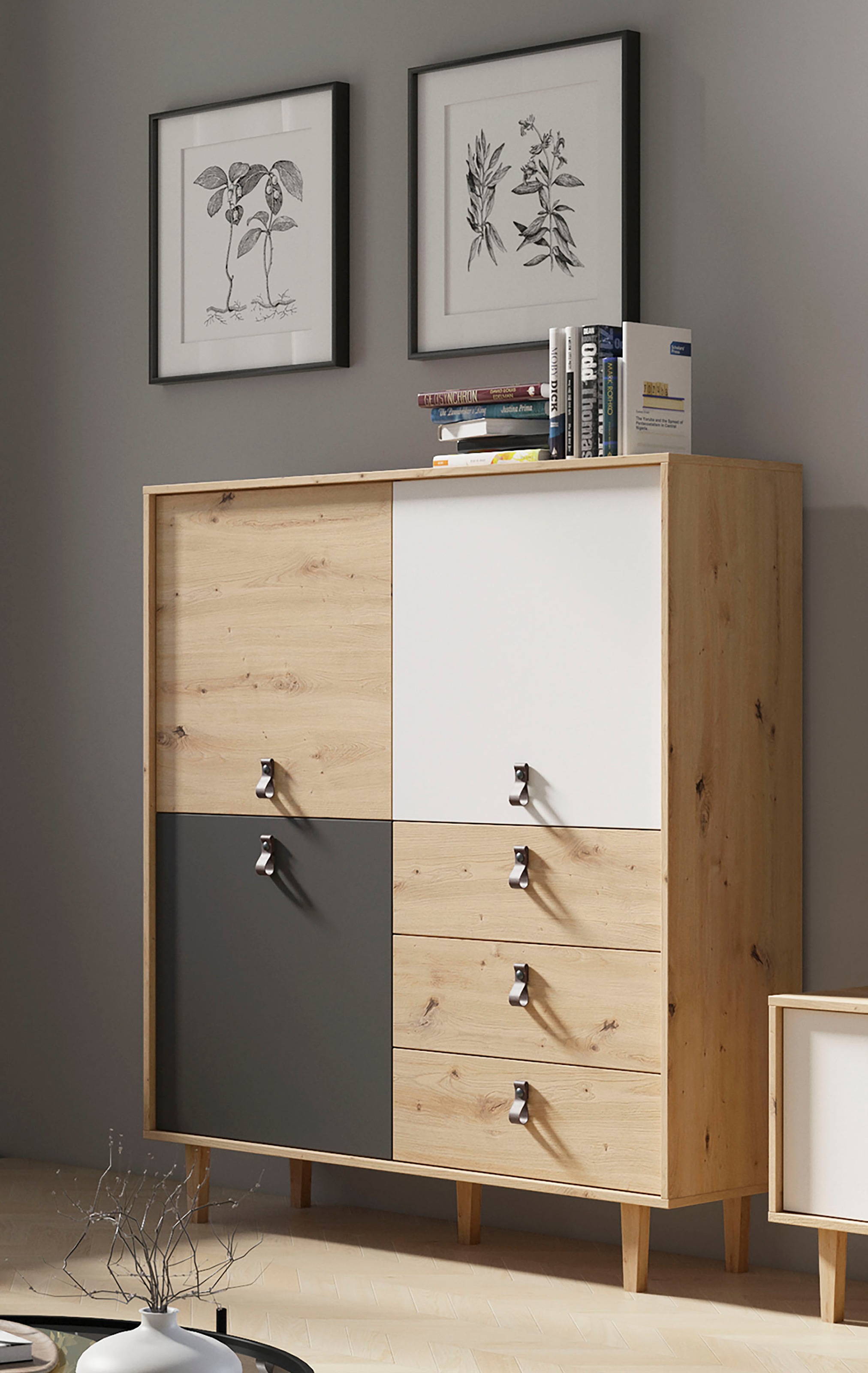 INOSIGN Highboard "Bill, mit drei Schubkästen und drei Türen," 120cm Breit günstig online kaufen