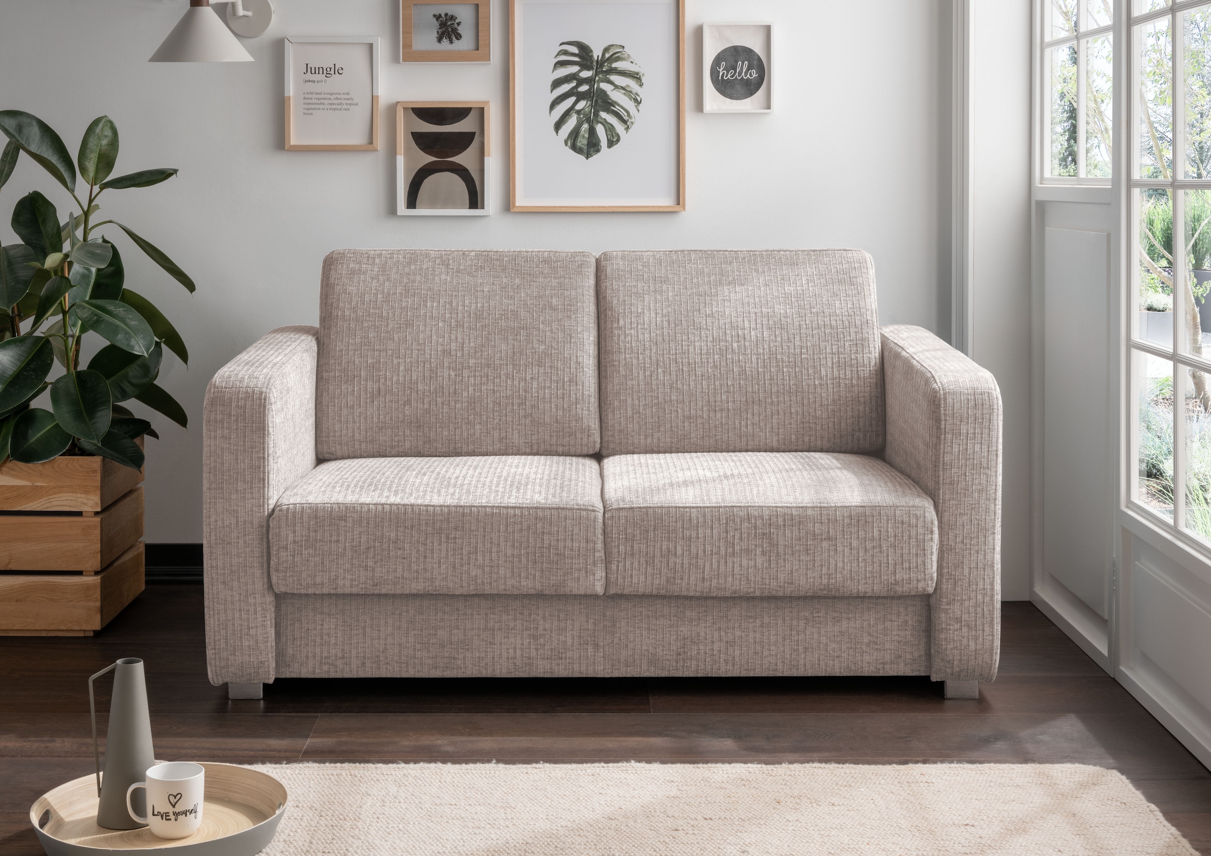 INOSIGN Schlafsofa »Mia«, mit 2 Einzelauszügen als Längsschläfer günstig online kaufen