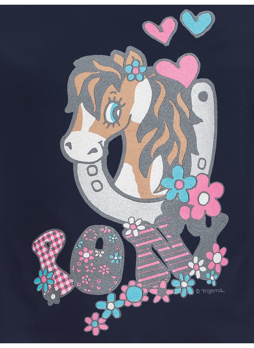 Trigema Longsleeve »TRIGEMA Langarmshirt mit süßem Pony-Print«, (1 tlg.)