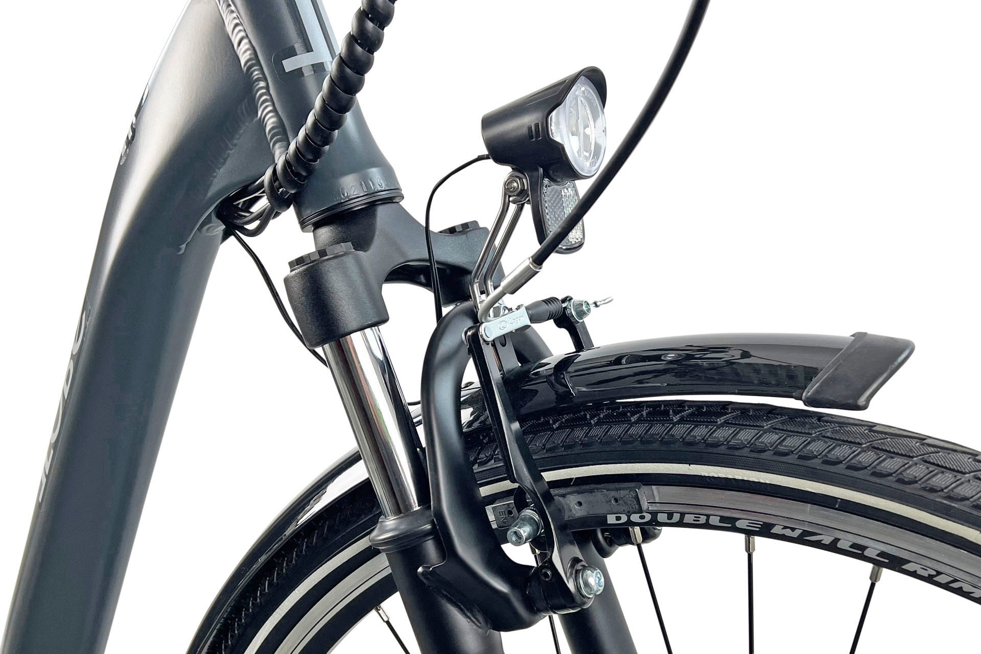LLobe E-Bike »City E-Bike 28" County anthrazit«, Shimano, Altus, Heckmotor 250 W