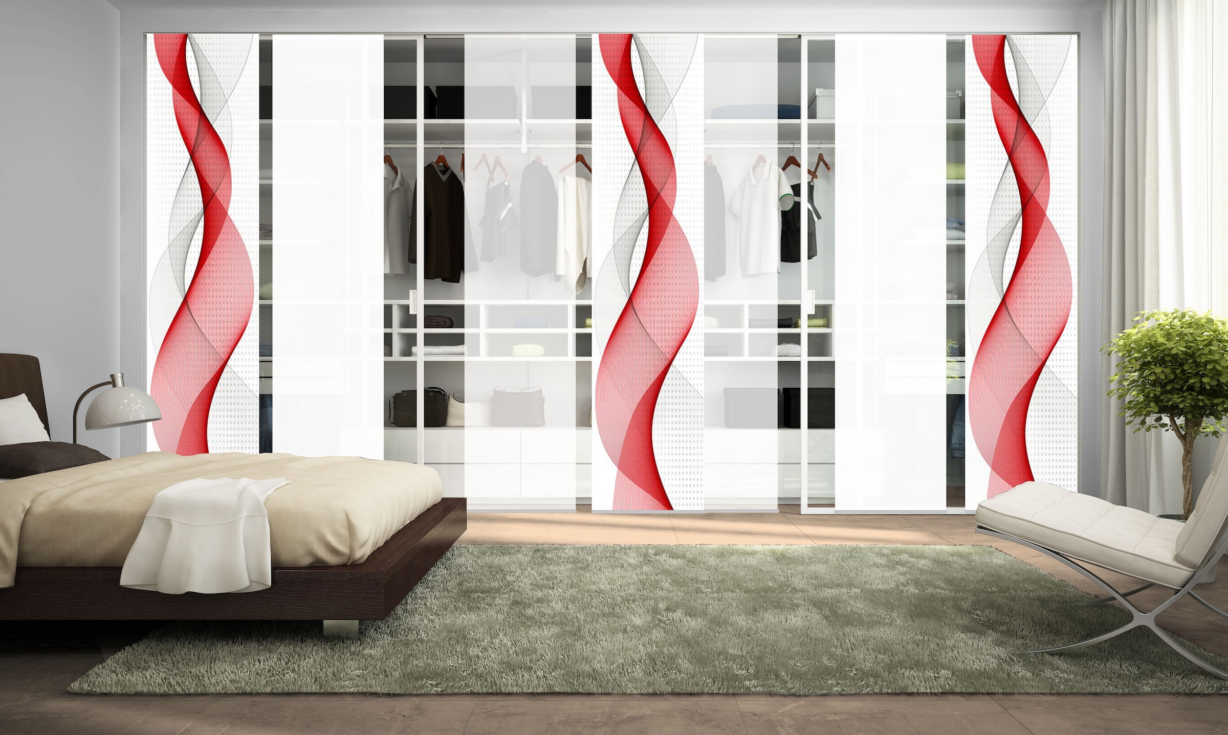 HOME WOHNIDEEN Schiebegardine »OPALIA 7ER SET«, (7 St.), HxB: 245x60
