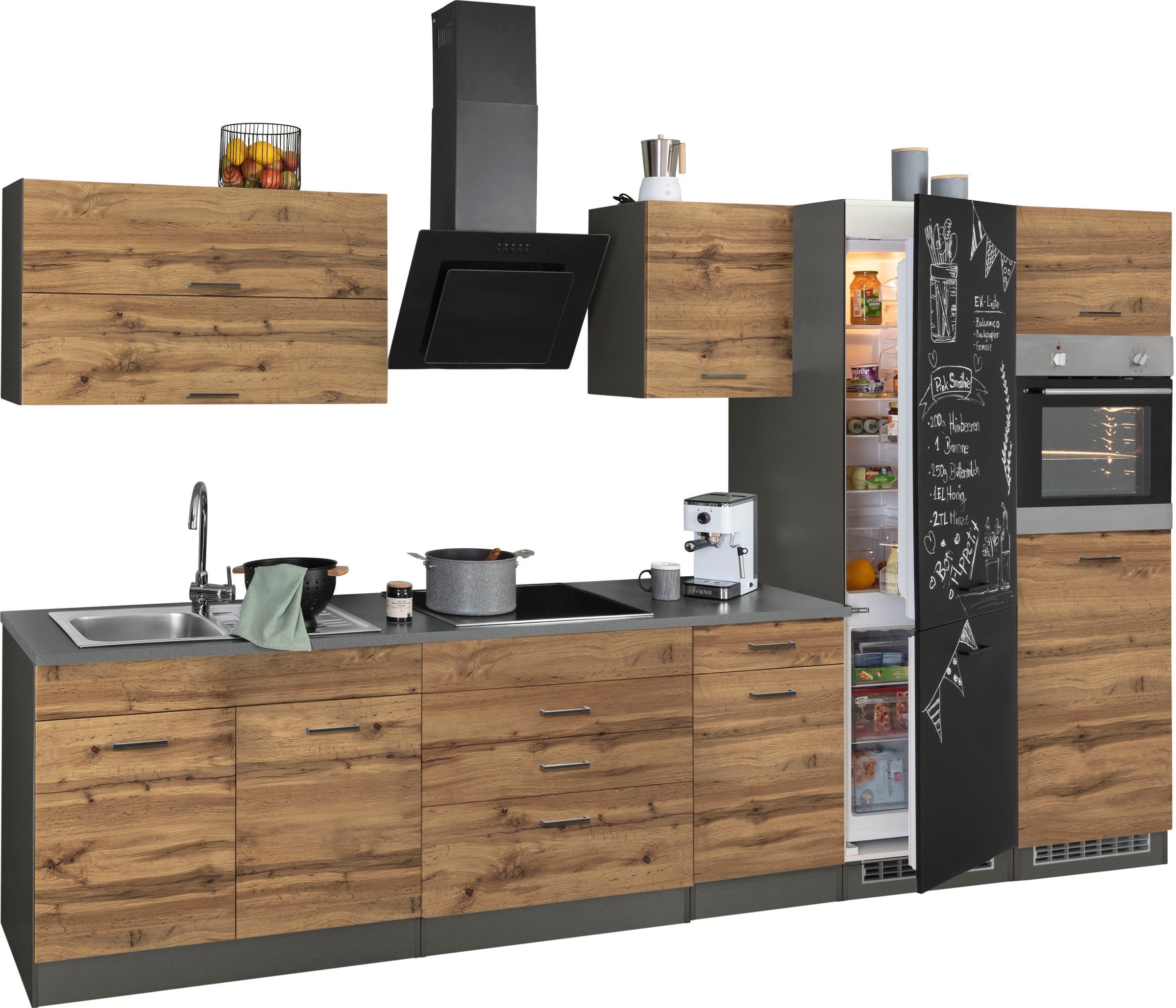 KOCHSTATION Küchenzeile »KS-Trier«, mit E-Geräten, Breite 350 cm