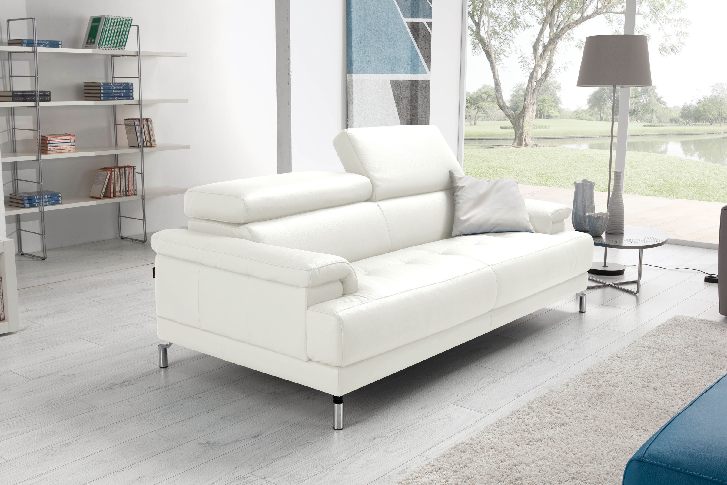 Egoitaliano 2,5-Sitzer »Soul, Design und Sitzkomfort auf hohem Niveau, tolle Details«, inkl. Kopfteilverstellung für noch mehr Komfort, Designfuß