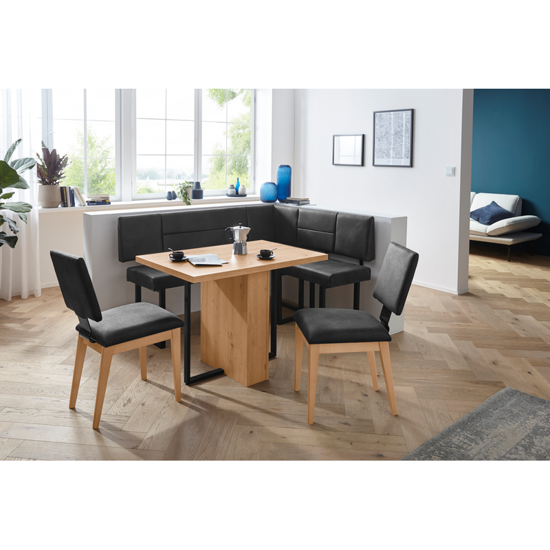 HOME AFFAIRE Eckbankgruppe »Ema« 4 Stk. tlg. Light Brown/schwarz + anthrazit + schwarz