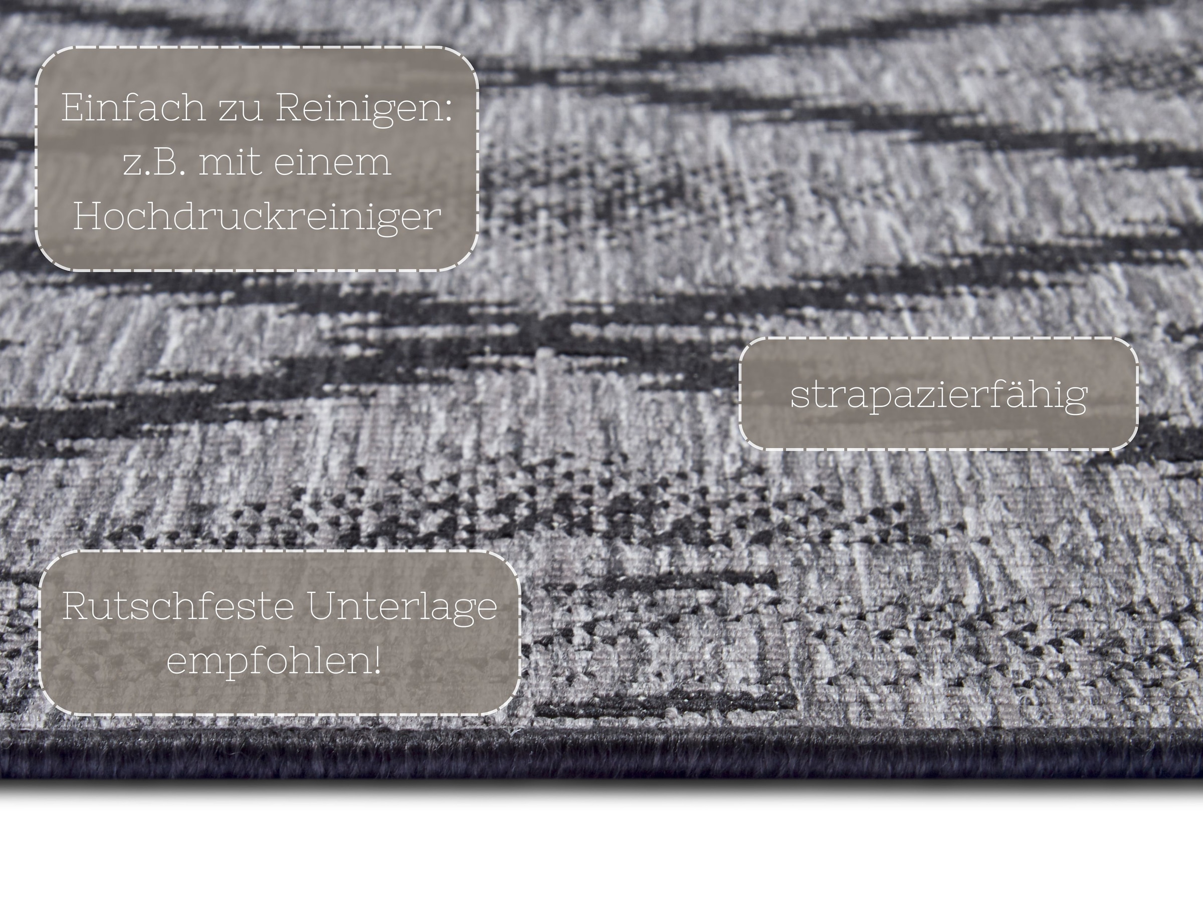 NORTHRUGS Teppich »Malibu Wendeteppich«, rechteckig, 5 mm Höhe, In-& Outdoor, Wetterfest, Balkon, Läufer, Wohnzimmer, Wasserfest