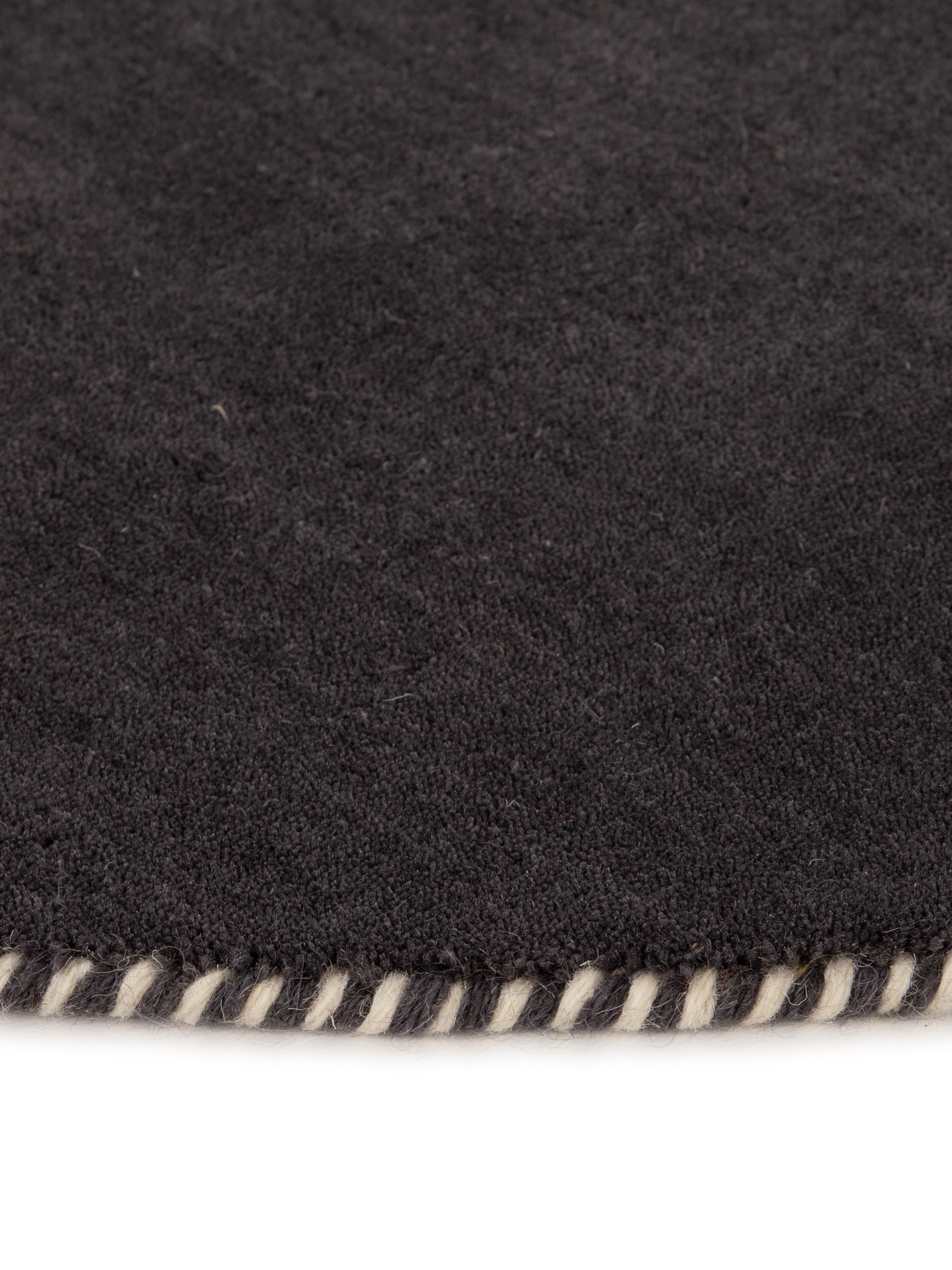 carpetfine Wollteppich »Gabbeh Lola Uni«, rund, 14 mm Höhe, mit natürlichem Pflanzenmaterial von Hand gewebt, auch als Läufer