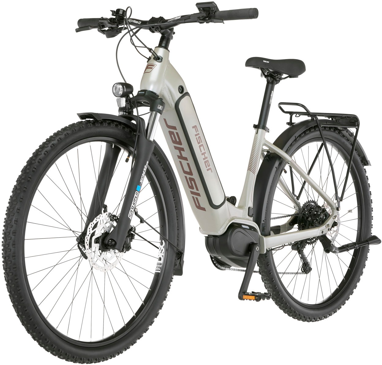 FISCHER Fahrrad E-Bike »TERRA 4.0i 43«, 10 Gang, Shimano, Deore, Mittelmotor 250 W, (mit Fahrradschloss), Pedelec, Elektrofahrrad für Damen u. Herren